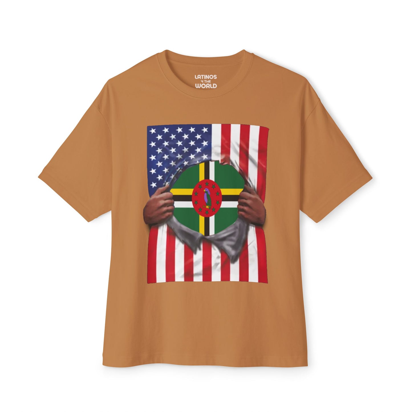 Dominica + USA Flag T-shirt | Dominican + American Flag Rip 4th Of July | Funny Latino Tees | 4 Colors - Latinos 4 The World