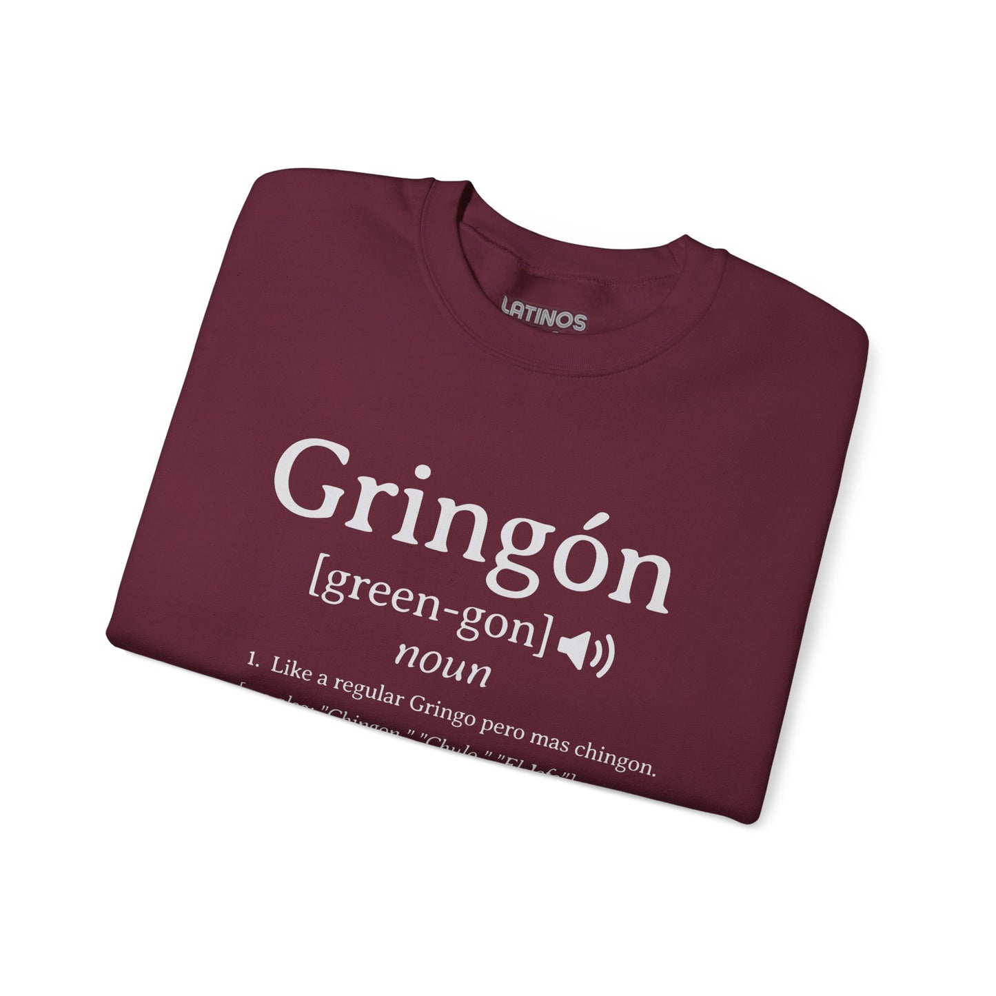 Gringon Fleece-Lined Crewneck Sweater | For the Gringos Mas Chingon Joke Latinos | 3 Colors - Latinos 4 The World