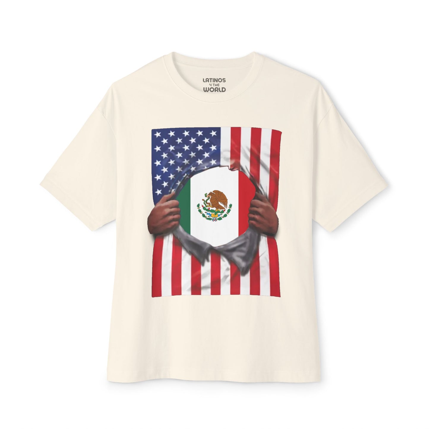 Mexico Flag + USA Flag Pride T-shirt | Mexican + American Flag Rip 4th Of July | Funny Viral Latino Tees | Unisex - 4 Colors - Latinos 4 The World