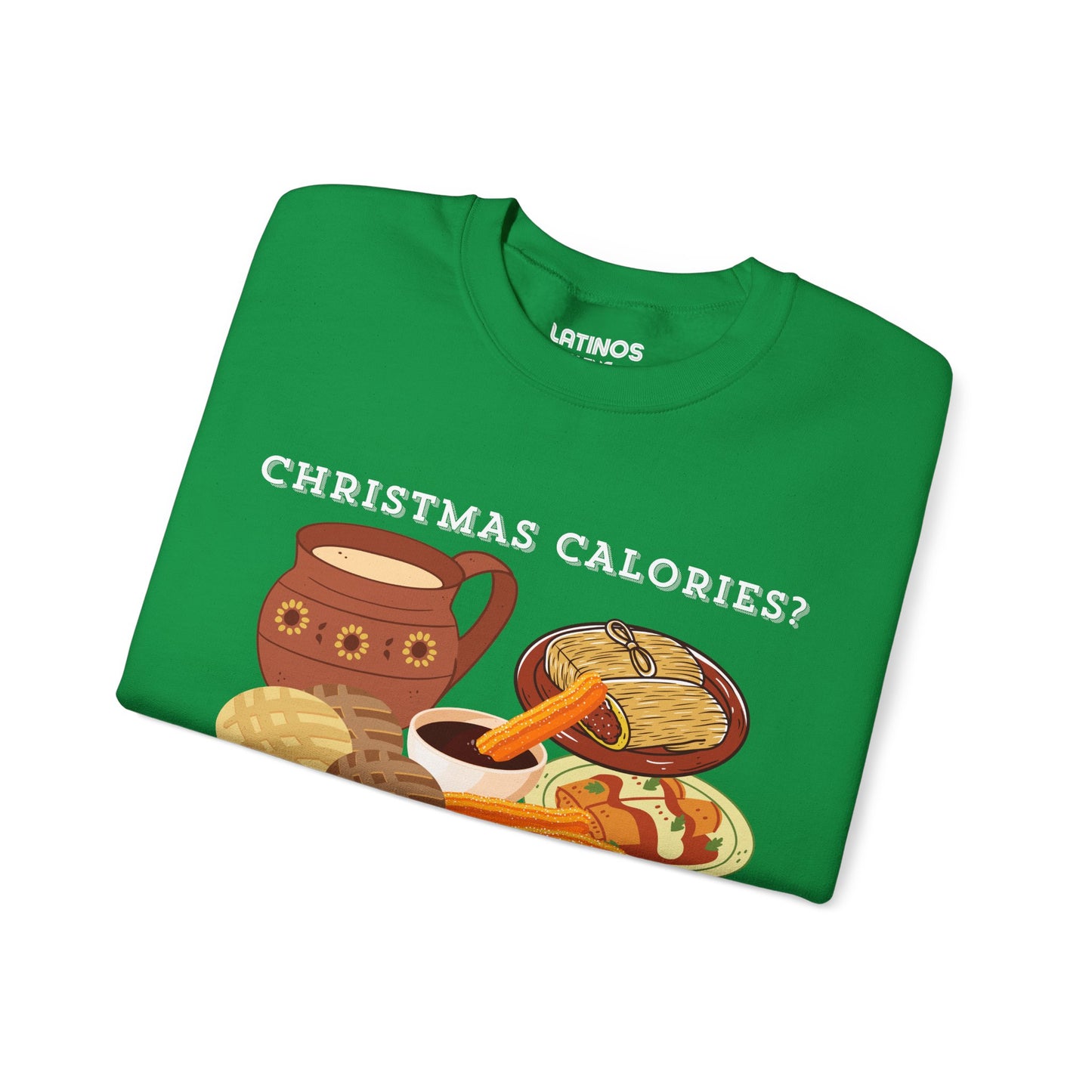 Christmas Calories No Cuentan Comfy Crewneck Sweater | Latino Holiday | 3 Colors - Latinos 4 The World