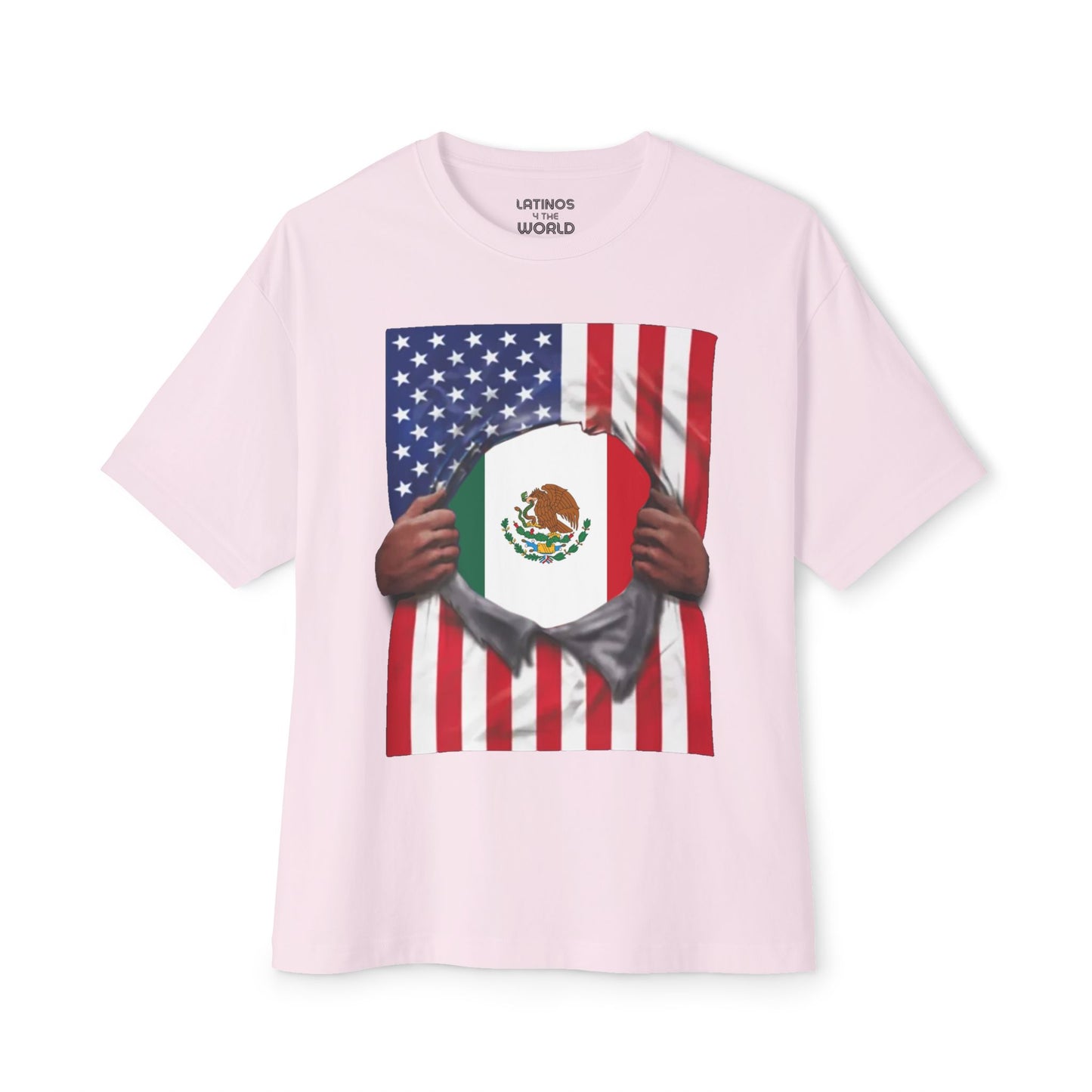 Mexico Flag + USA Flag Pride T-shirt | Mexican + American Flag Rip 4th Of July | Funny Viral Latino Tees | Unisex - 4 Colors - Latinos 4 The World