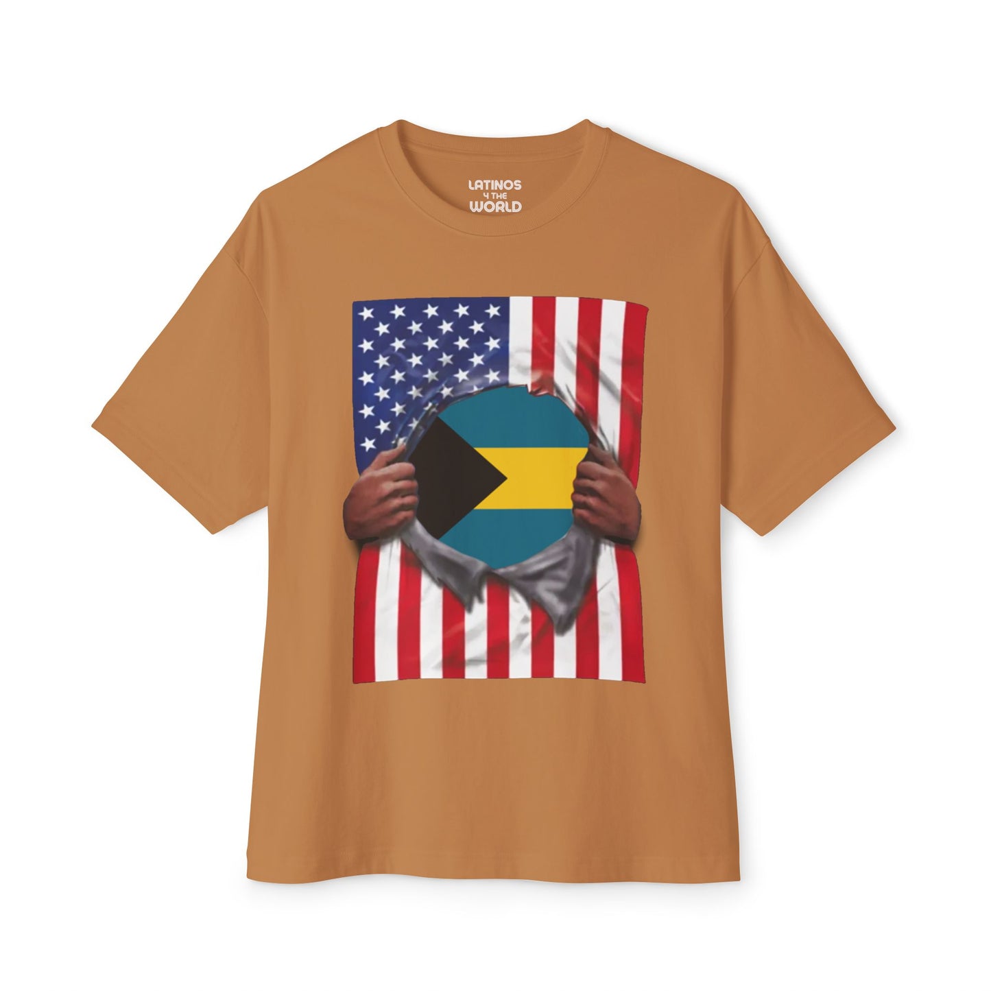 Bahamas + USA Flag T-shirt | Bahamian + American Flag Rip 4th Of July | Funny Latino Tees | 4 Colors - Latinos 4 The World