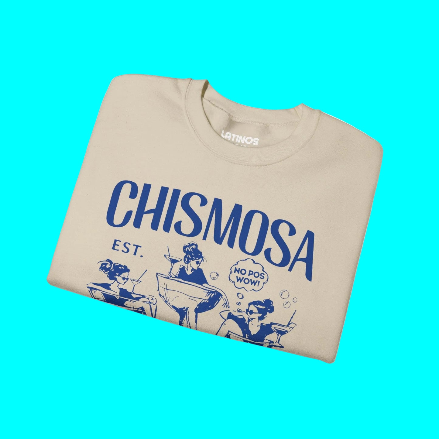 Chismosa Social Club Crewneck Sweatshirt | No Pos Wow! By Invitation Only! Funny Latino Fleece-Lined Crewneck | 3 Colors Available - Latinos 4 The World