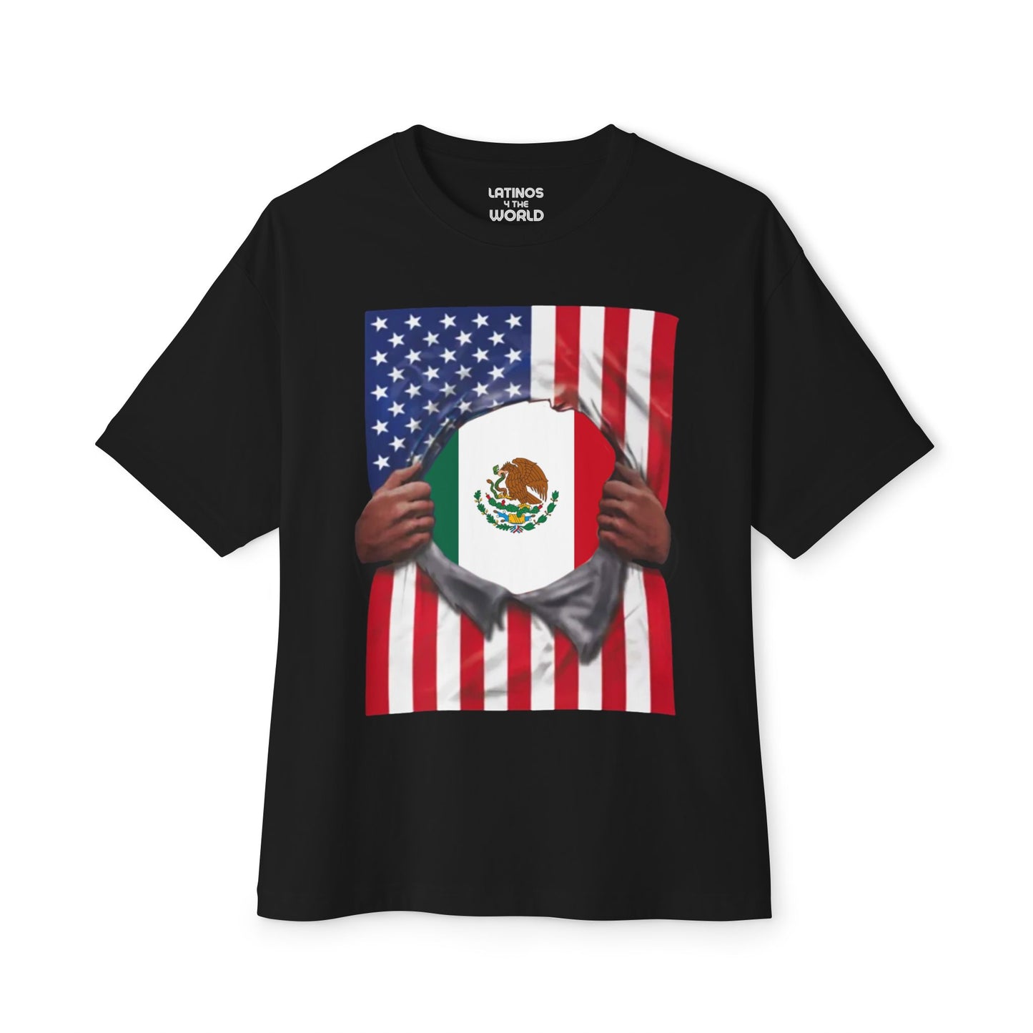 Mexico Flag + USA Flag Pride T-shirt | Mexican + American Flag Rip 4th Of July | Funny Viral Latino Tees | Unisex - 4 Colors - Latinos 4 The World