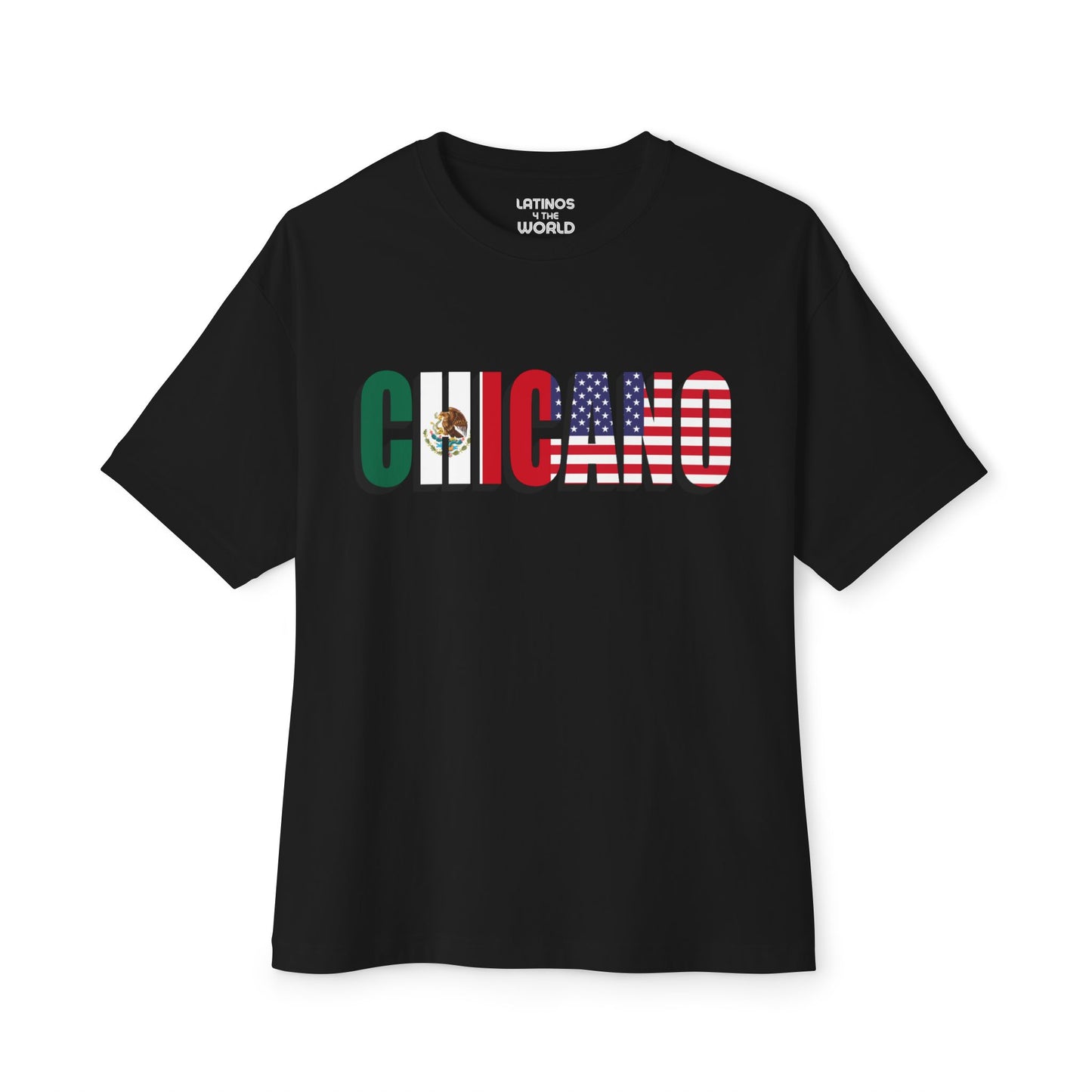 CHICANO Mexico + USA Flag T-shirt | American Pride 4th Of July | Funny Viral Latino Tees | Unisex - 3 Colors - Latinos 4 The World