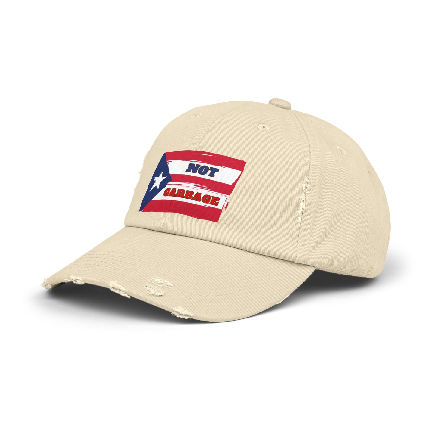 Puerto Rico is Not Garbage Distressed Dad Hat Cap | Puerto Rican Flag Pride | Viral Latino | Unisex - 3 Colors - Latinos 4 The World