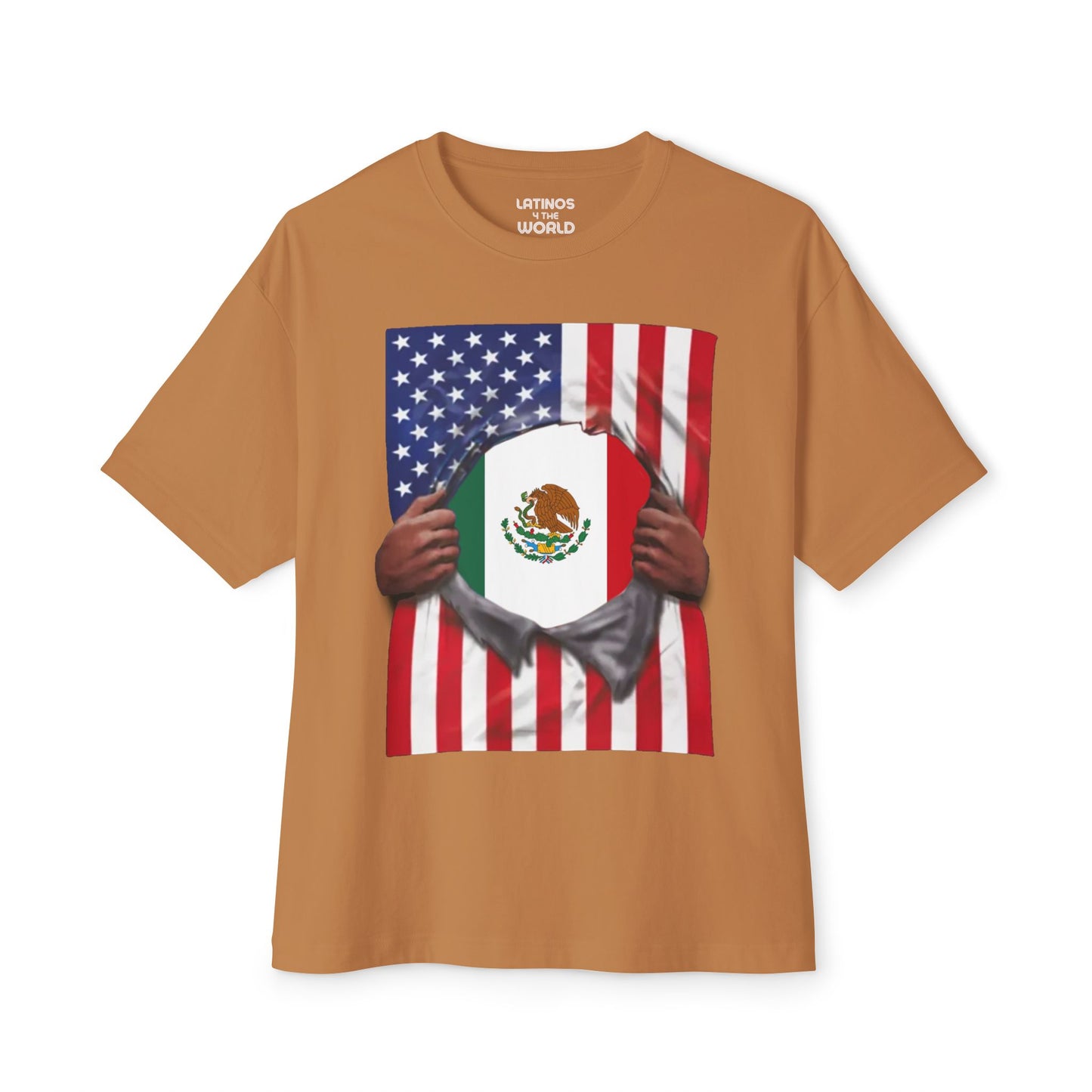 Mexico Flag + USA Flag Pride T-shirt | Mexican + American Flag Rip 4th Of July | Funny Viral Latino Tees | Unisex - 4 Colors - Latinos 4 The World