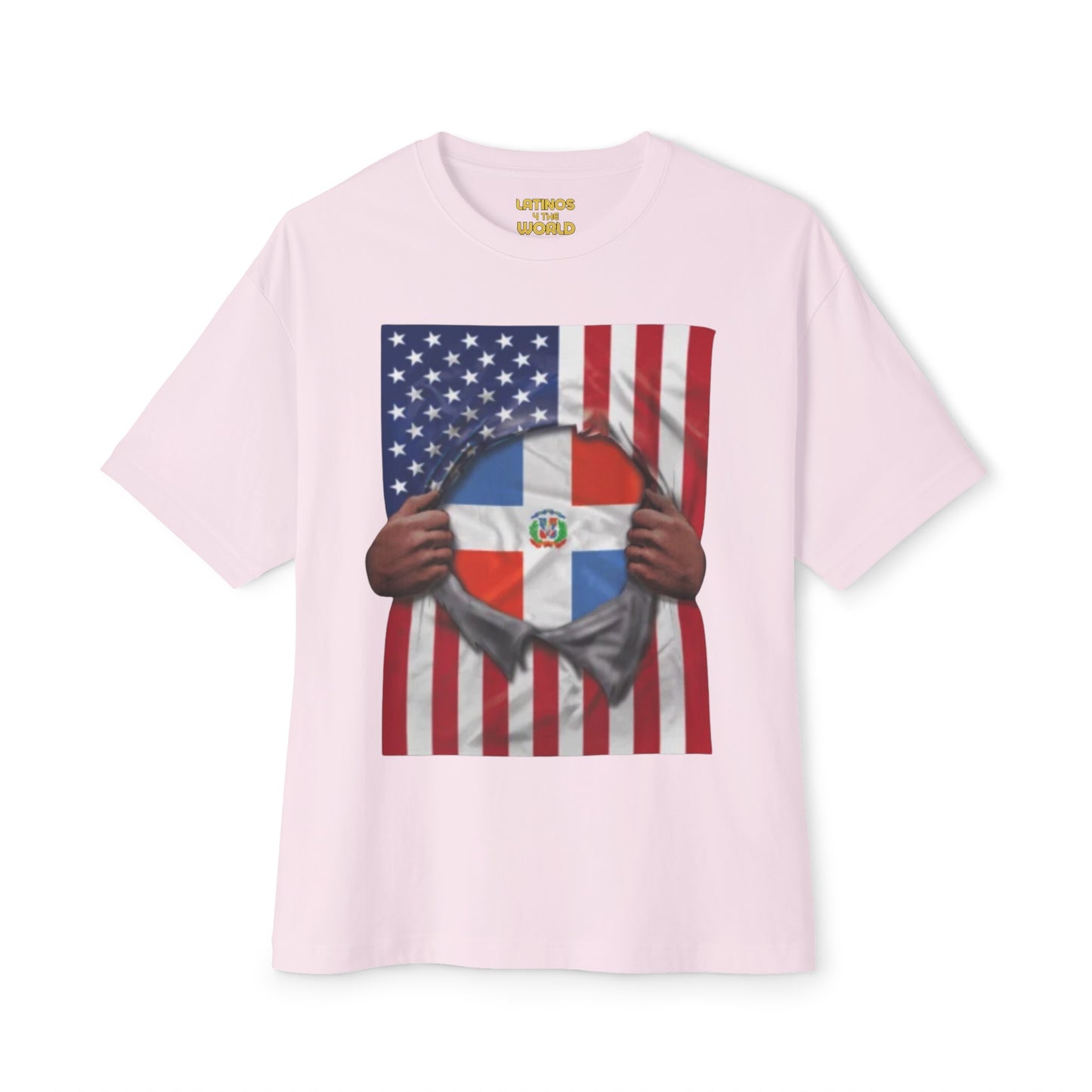 Dominican Republic Flag + USA Flag Pride T-shirt | Dominican + American Pride 4th Of July | Funny Viral Latino Tees | Unisex - 4 Colors - Latinos 4 The World