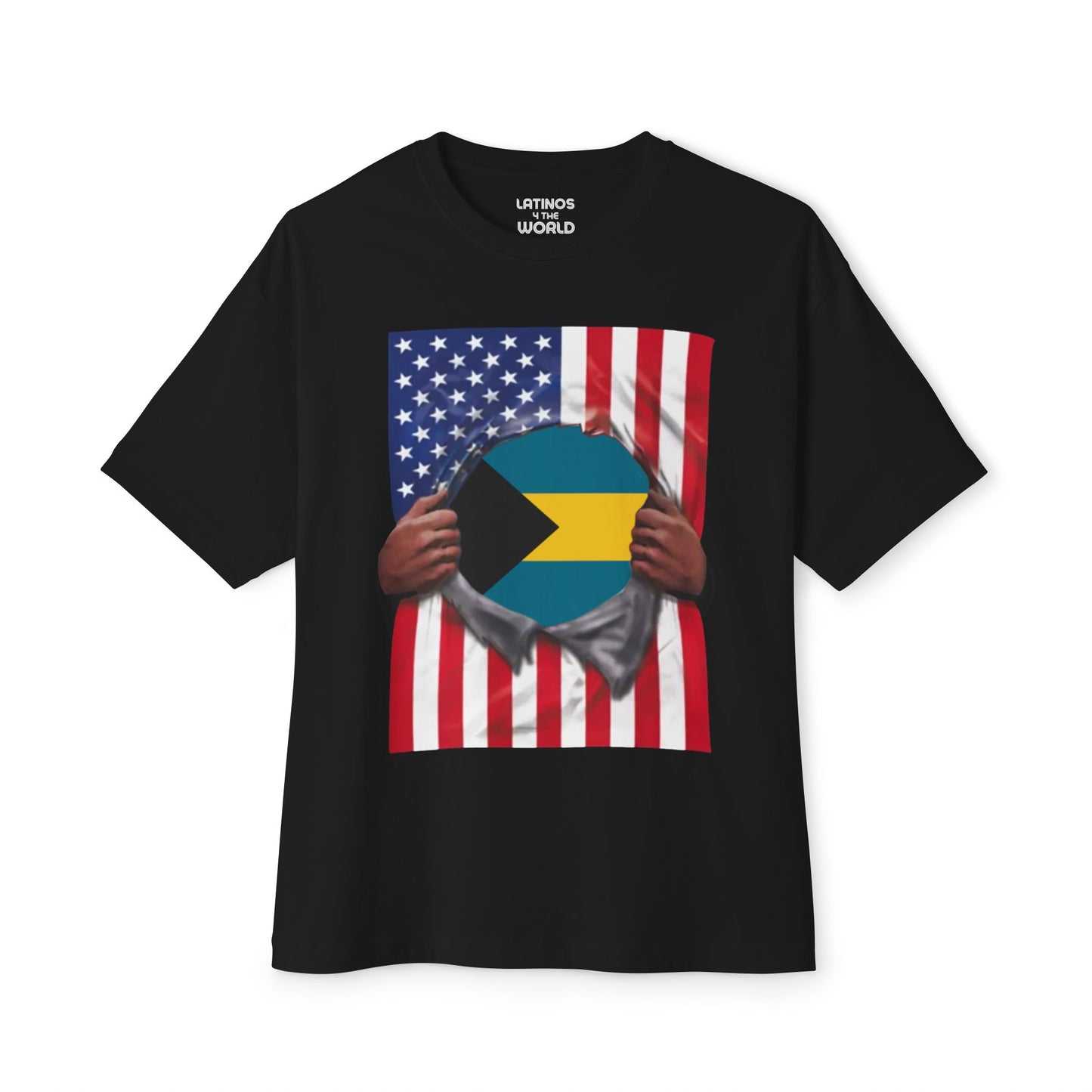 Bahamas + USA Flag T-shirt | Bahamian + American Flag Rip 4th Of July | Funny Latino Tees | 4 Colors - Latinos 4 The World