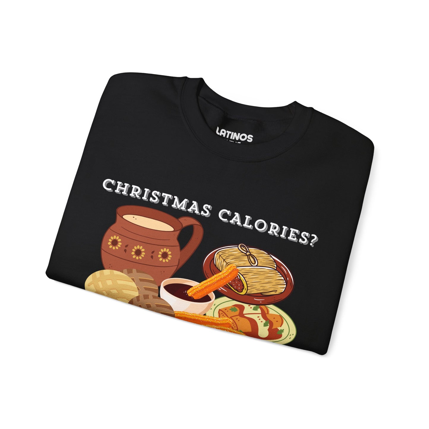 Christmas Calories No Cuentan Comfy Crewneck Sweater | Latino Holiday | 3 Colors - Latinos 4 The World