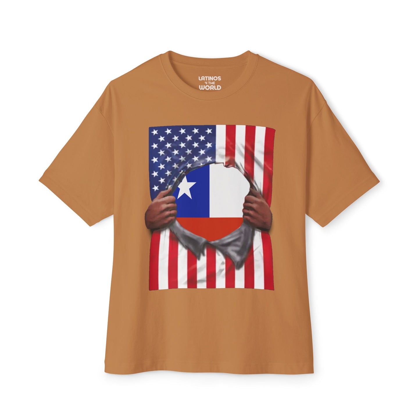 Chile Flag + USA Flag Pride T-shirt | Chilean + American Flag Rip 4th Of July | Funny Viral Latino Tees | Unisex - 4 Colors - Latinos 4 The World