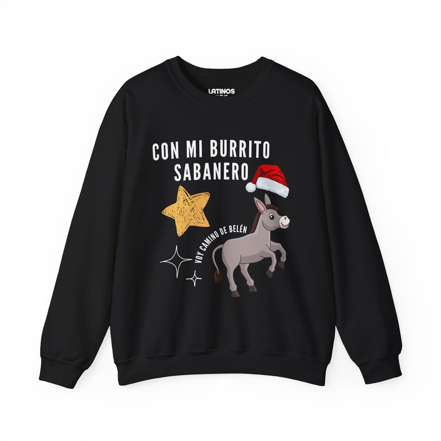 Con Mi Burrito Sabanero Voy Camino De Belen Navidad Christmas Sweater | 3 Colors - Latinos 4 The World