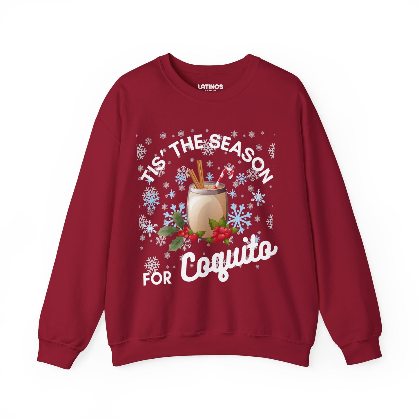 Tis The Season For Coquito Navidad Boricua Christmas Crewneck Sweater | 3 Colors - Latinos 4 The World