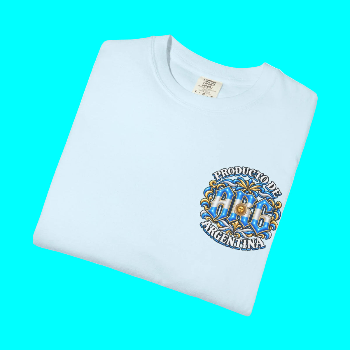 Producto De Argentina Heritage T-shirt | Old English Style, ARG Argentino Culture | Heavyweight Cotton
