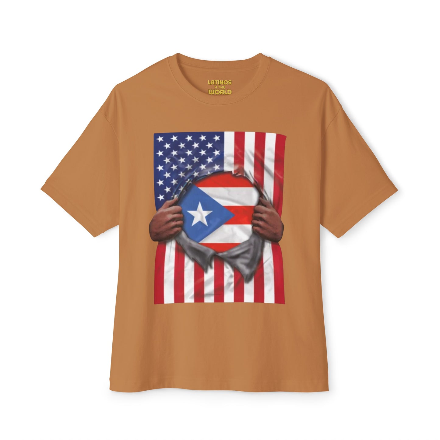 Puerto Rico Flag + USA Flag Pride T-shirt | Boricua Puerto Rican + American Pride 4th Of July | Funny Viral Latino Tees | Unisex - 4 Colors - Latinos 4 The World