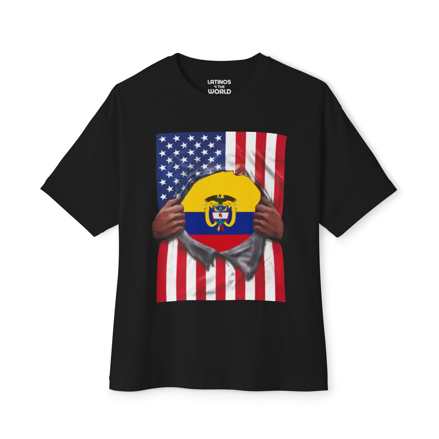 Ecuador Flag + USA Flag Pride T-shirt | Ecuadorian + American Flag Rip 4th Of July | Funny Viral Latino Tees | Unisex - 4 Colors - Latinos 4 The World