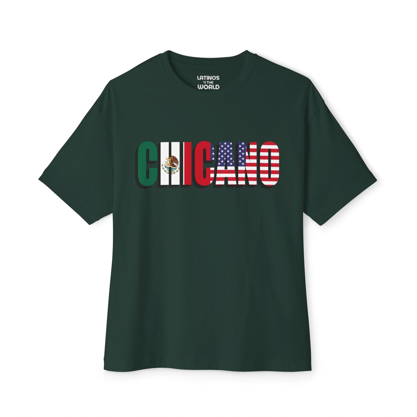 CHICANO Mexico + USA Flag T-shirt | American Pride 4th Of July | Funny Viral Latino Tees | Unisex - 3 Colors - Latinos 4 The World
