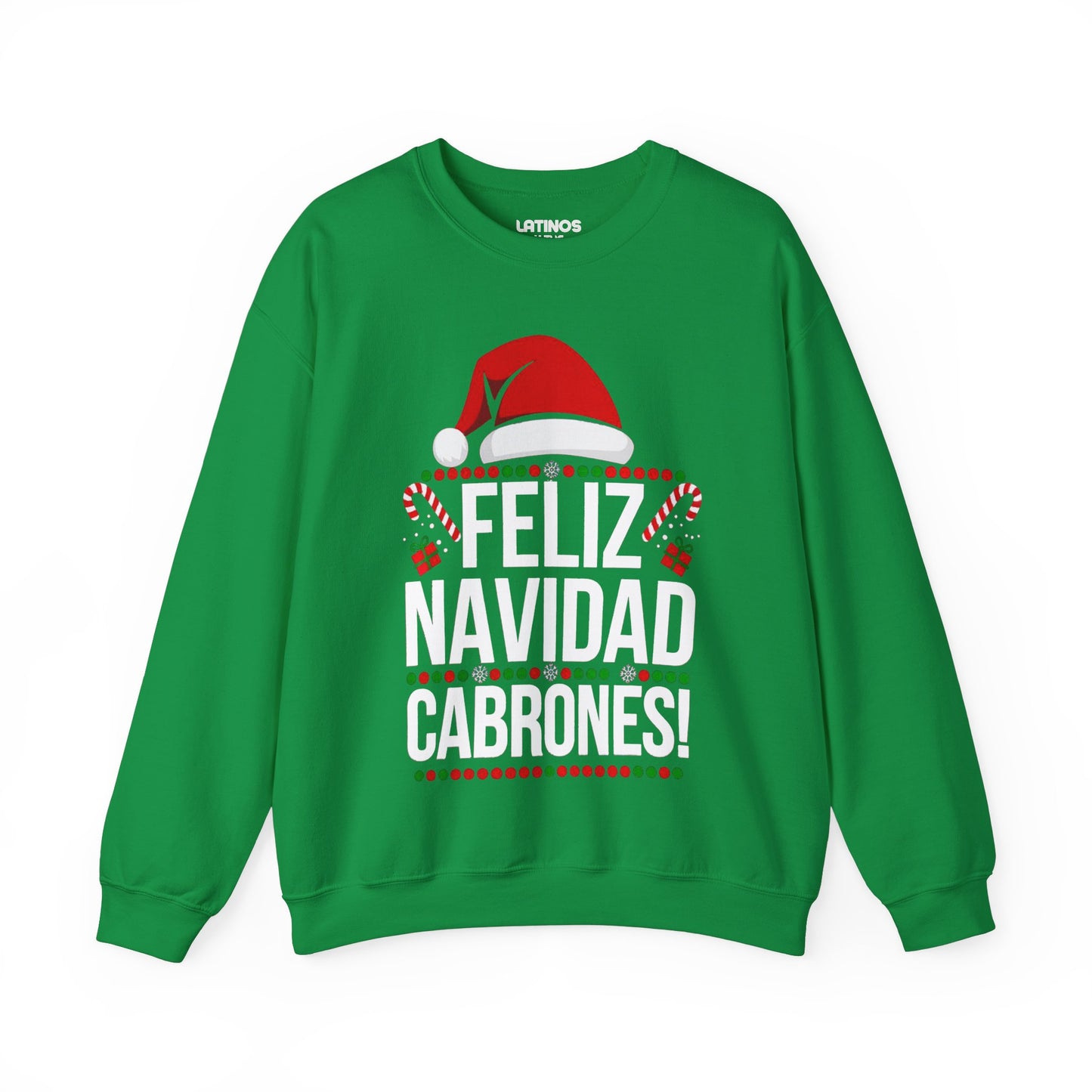 Feliz Navidad Cabrones Christmas Sweater | Crewneck Comfy Sweatshirt | Funny Latino Christmas Xmas | 4 Colors - Latinos 4 The World