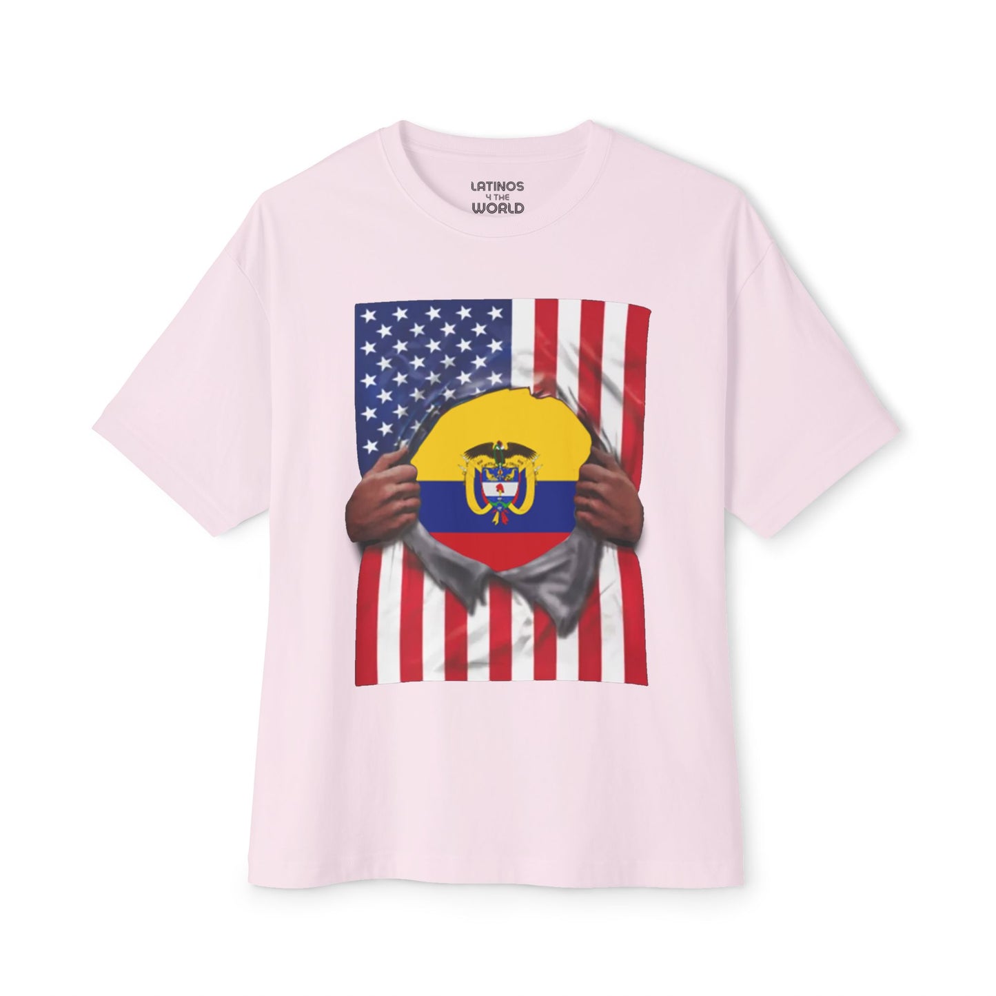 Ecuador Flag + USA Flag Pride T-shirt | Ecuadorian + American Flag Rip 4th Of July | Funny Viral Latino Tees | Unisex - 4 Colors - Latinos 4 The World