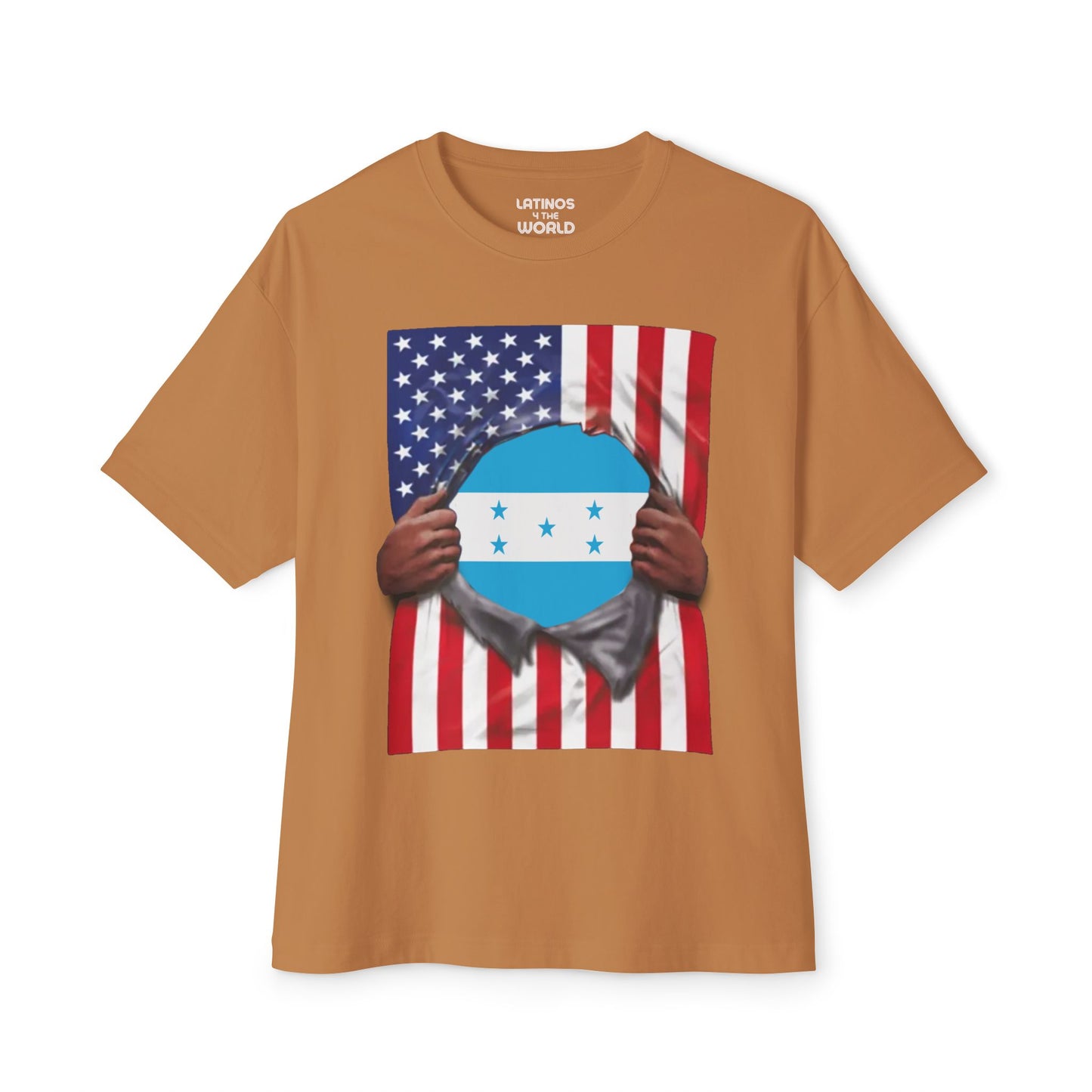Honduras Flag + USA Flag Pride T-shirt | Honduran + American Flag Rip 4th Of July | Funny Viral Latino Tees | Unisex - 4 Colors - Latinos 4 The World
