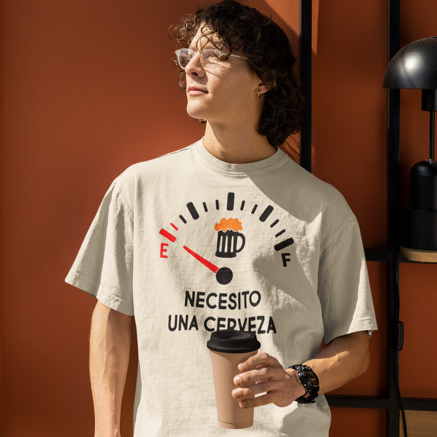 Necesito Una Cerveza Tank on E T-shirt | I Need A Beer, Gas Tank Empty Not Full, Funny Latino Meme T-shirts | Unisex - 3 Colors - Latinos 4 The World