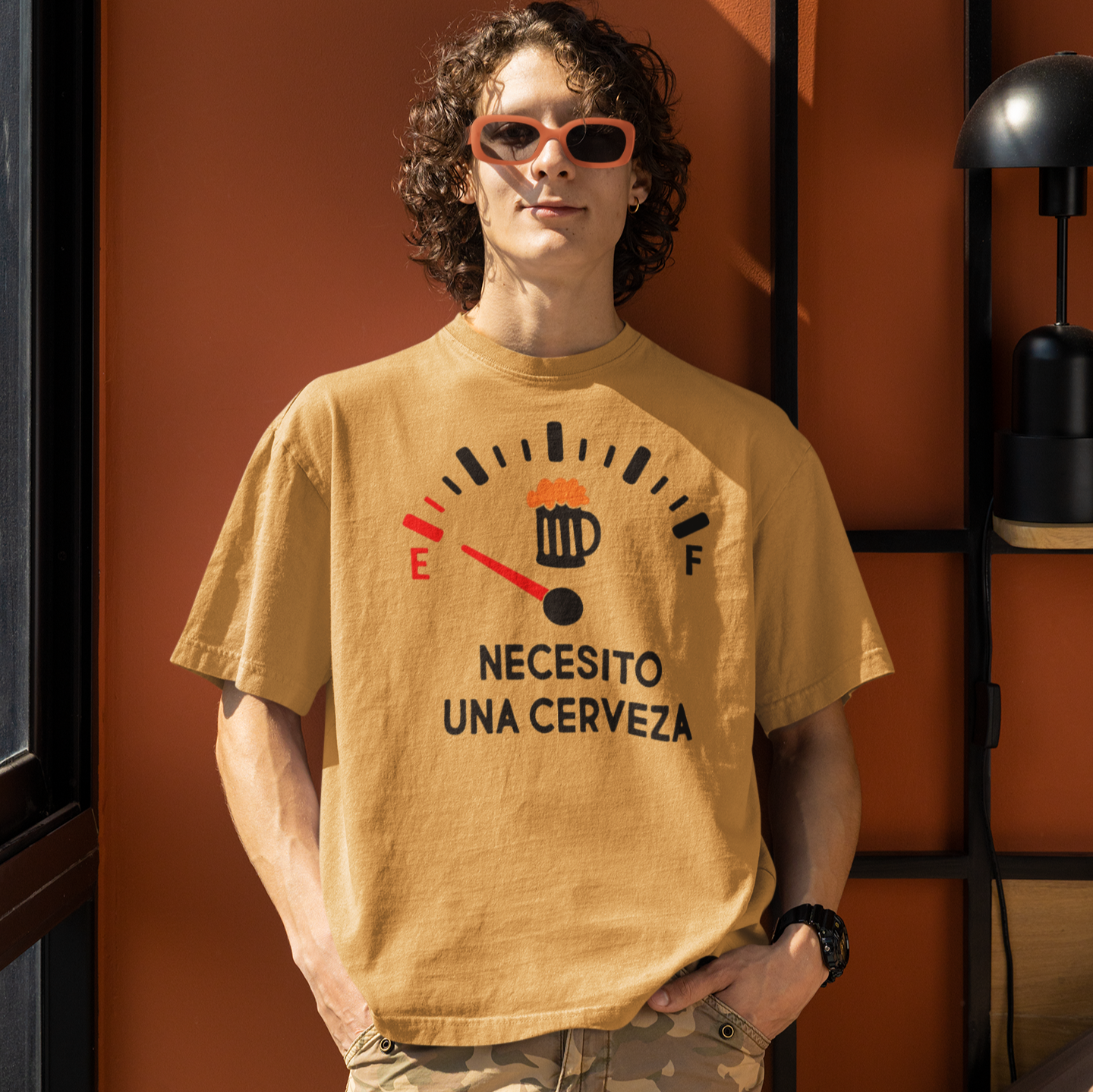 Necesito Una Cerveza Tank on E T-shirt | I Need A Beer, Gas Tank Empty Not Full, Funny Latino Meme T-shirts | Unisex - 3 Colors - Latinos 4 The World
