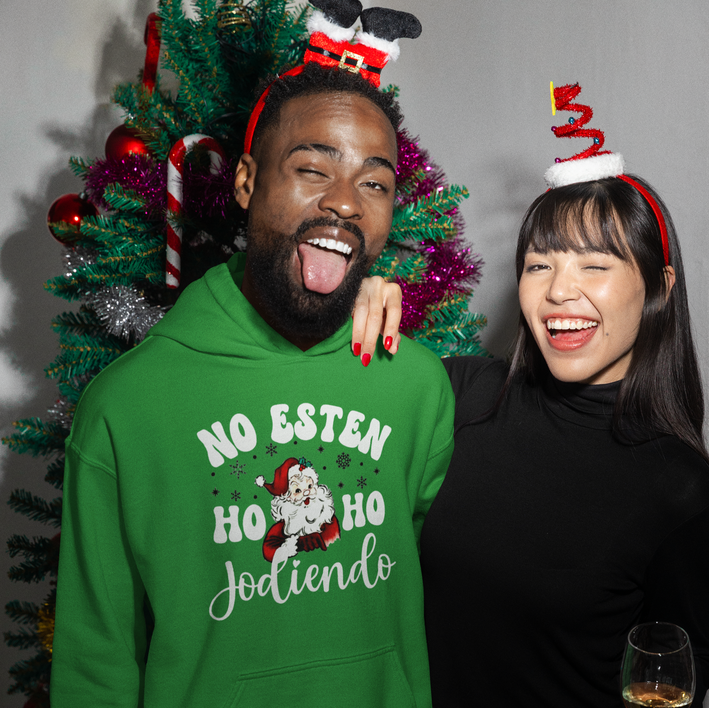 No Esten Ho Ho Jodiendo Santa Claus Comfy Christmas Hoodie | Latino | 3 COLORS - Latinos 4 The World