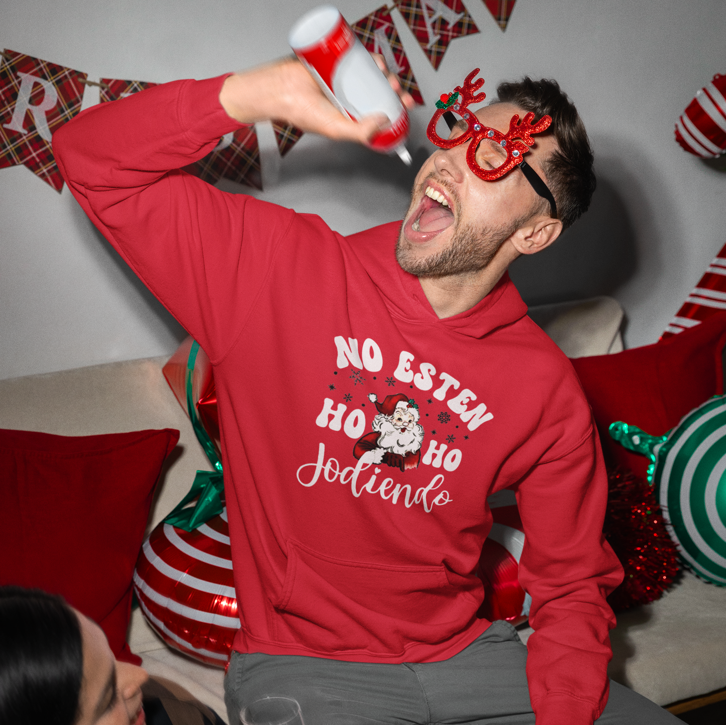 No Esten Ho Ho Jodiendo Santa Claus Comfy Christmas Hoodie | Latino | 3 COLORS - Latinos 4 The World