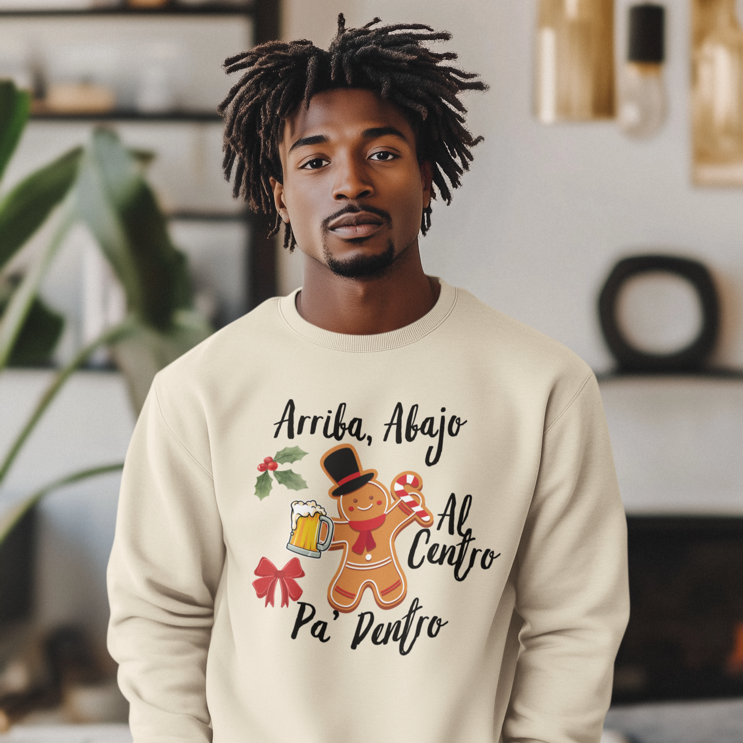 Arriba, Abajo, Al Centro, Pa' Dentro Comfy Christmas Crewneck Sweater | Latino - Latinos 4 The World