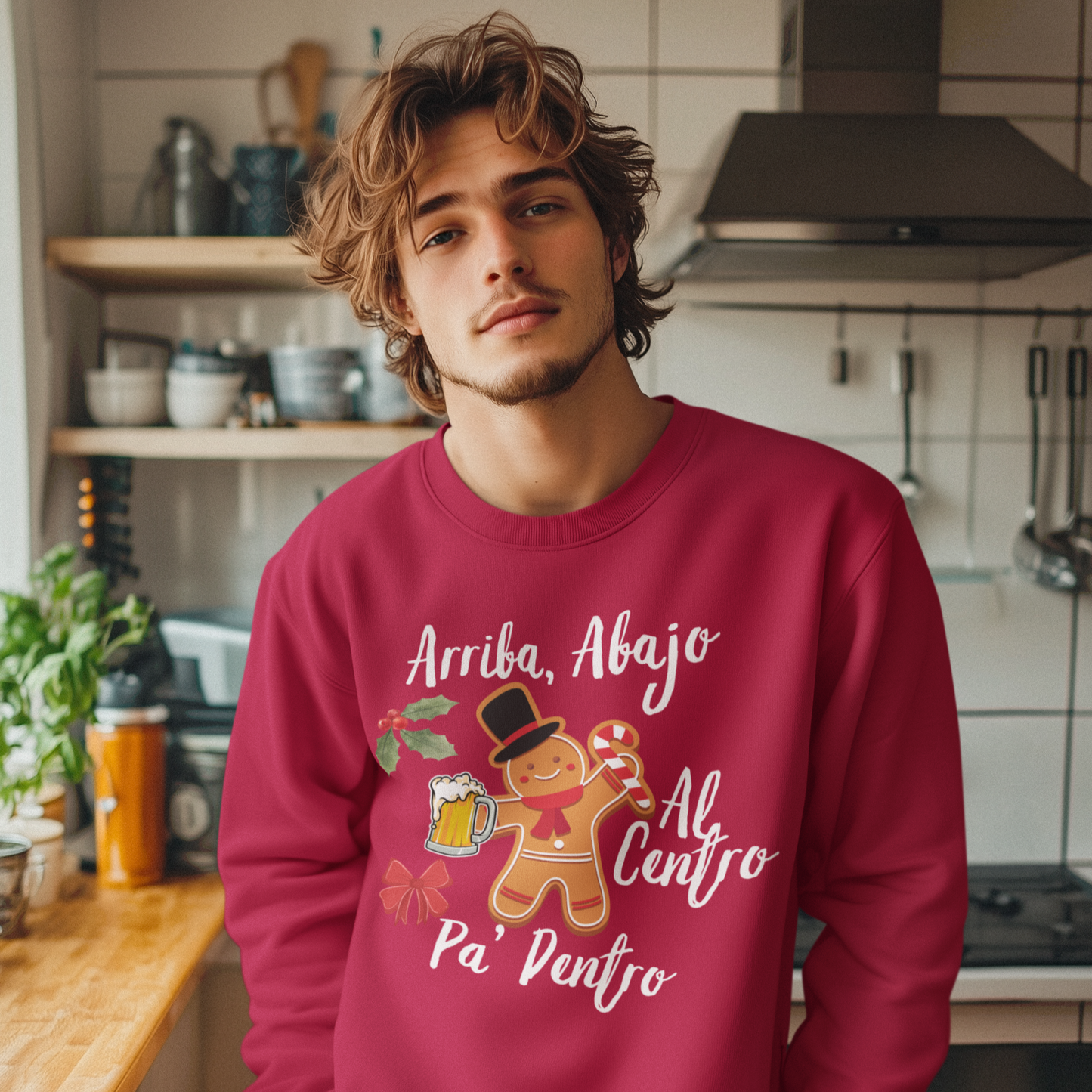 Arriba, Abajo, Al Centro, Pa' Dentro Comfy Christmas Crewneck Sweater | Latino - Latinos 4 The World