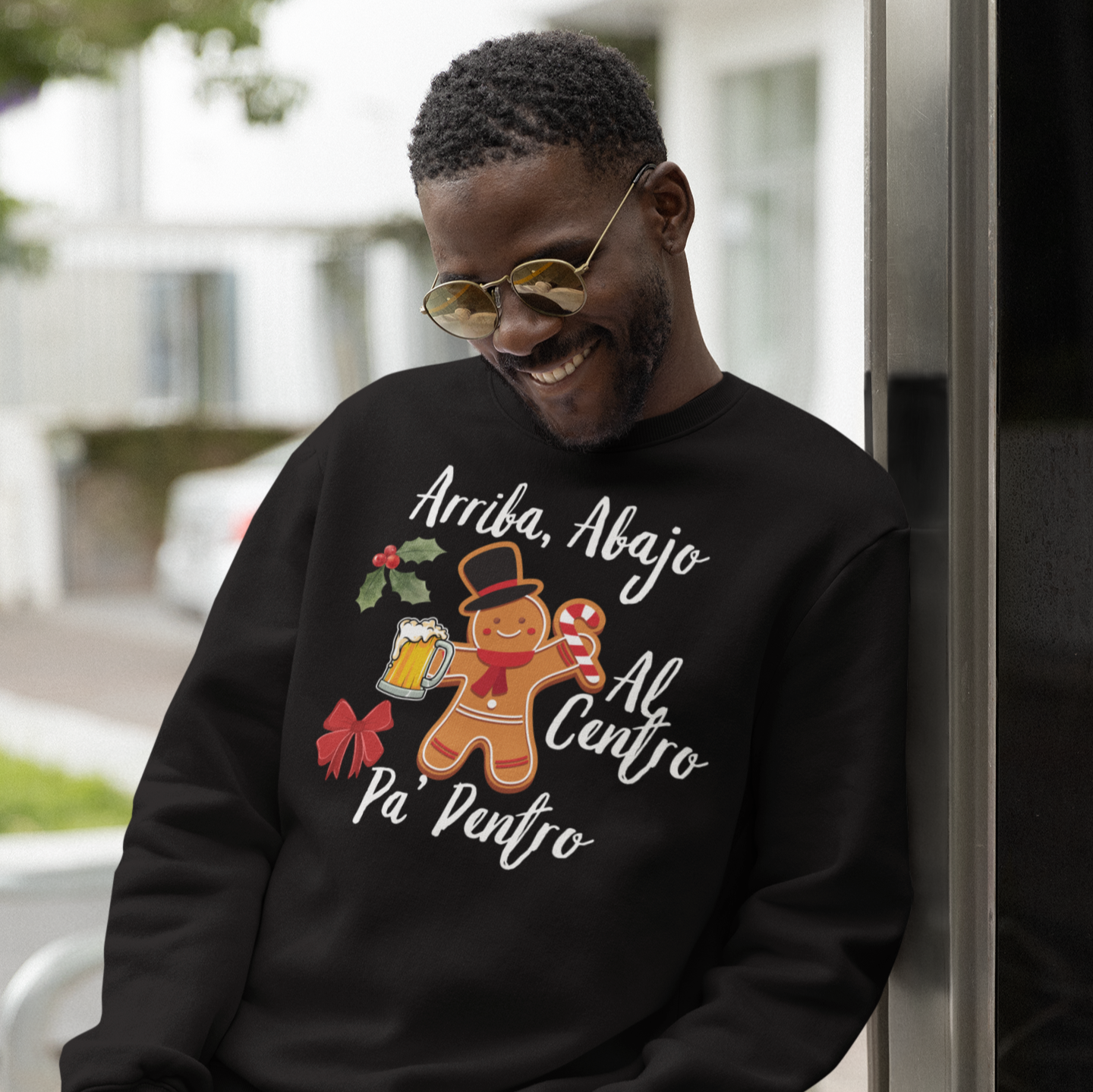 Arriba, Abajo, Al Centro, Pa' Dentro Comfy Christmas Crewneck Sweater | Latino - Latinos 4 The World