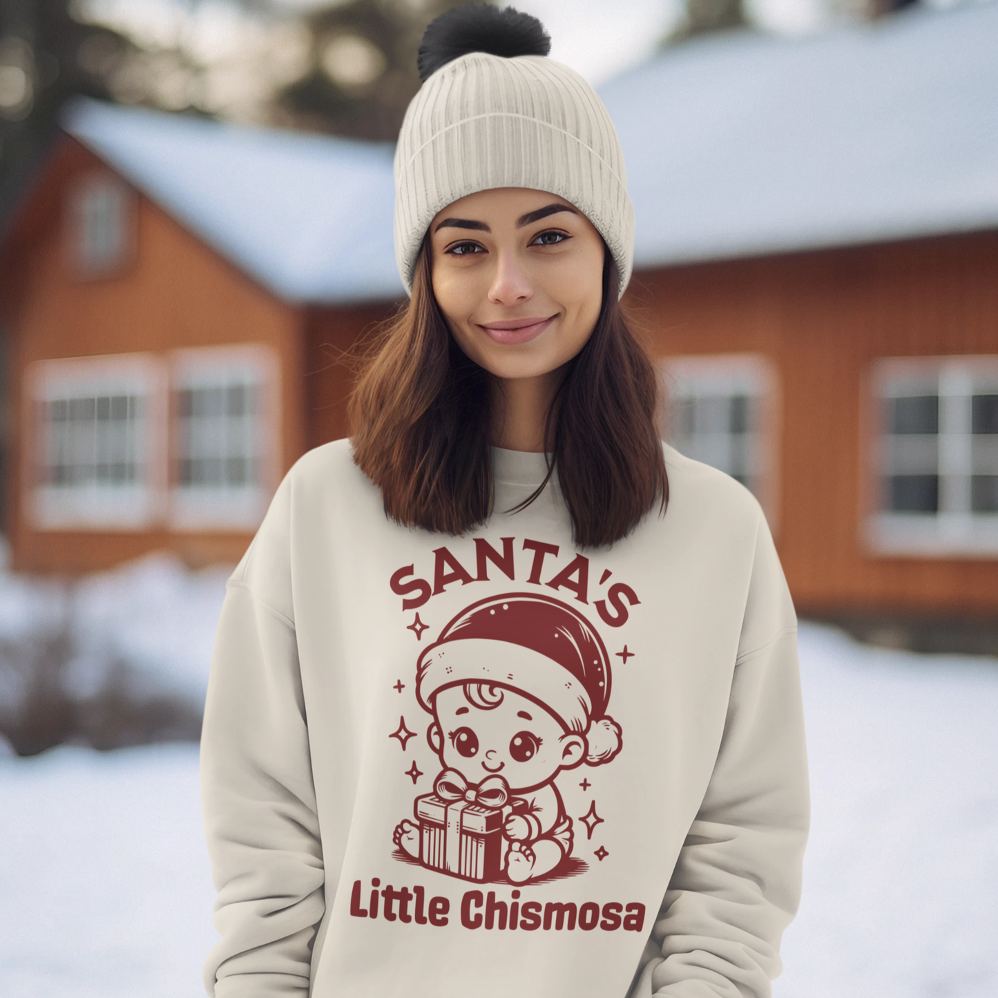 Santa's Little Chismosa Funny Latina Comfy Christmas Crewneck Sweater | 3 Colors - Latinos 4 The World