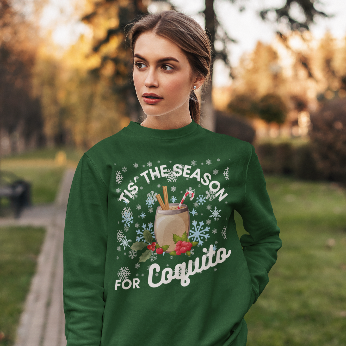 Tis The Season For Coquito Navidad Boricua Christmas Crewneck Sweater | 3 Colors - Latinos 4 The World