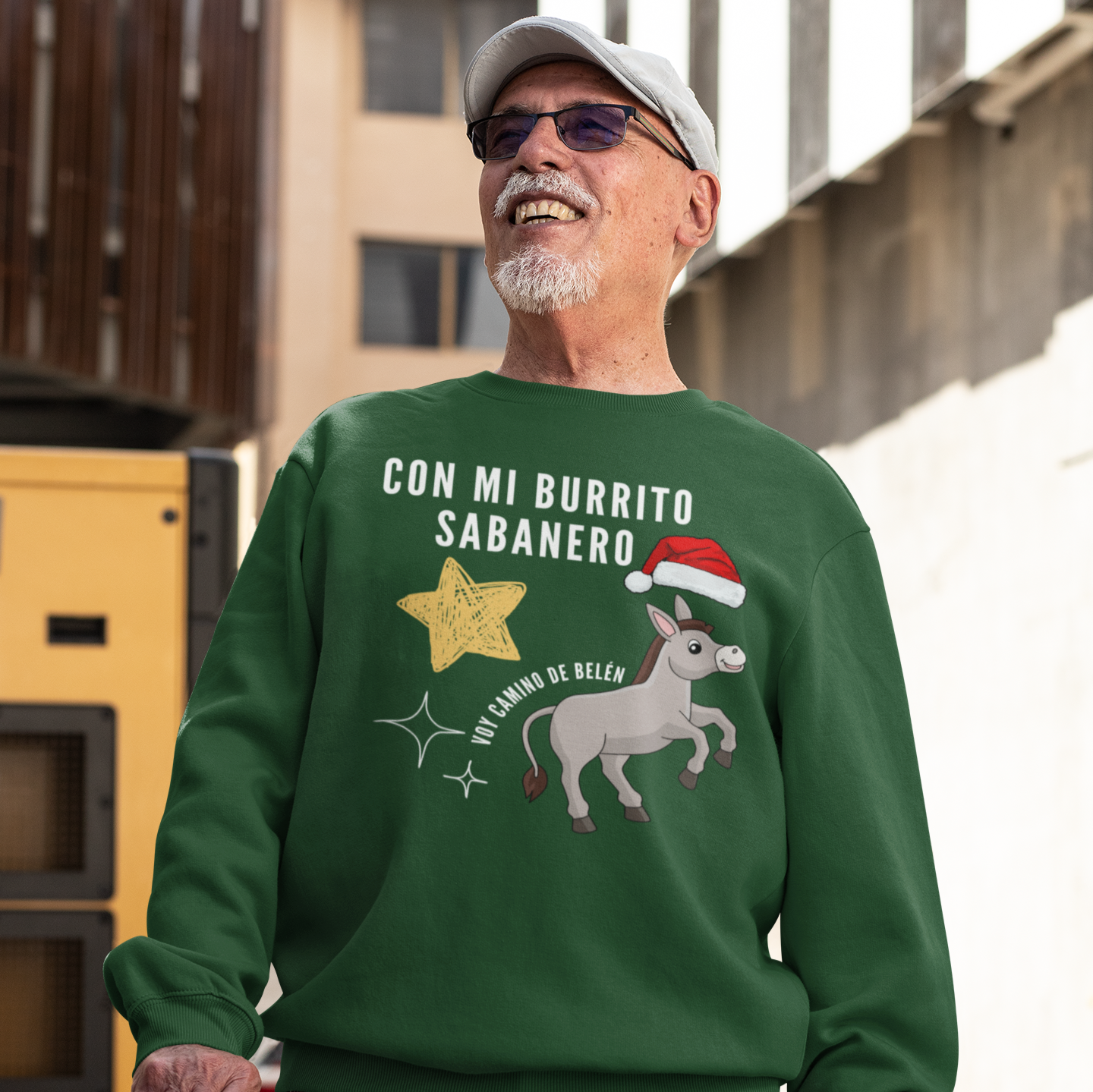 Con Mi Burrito Sabanero Voy Camino De Belen Navidad Christmas Sweater | 3 Colors - Latinos 4 The World