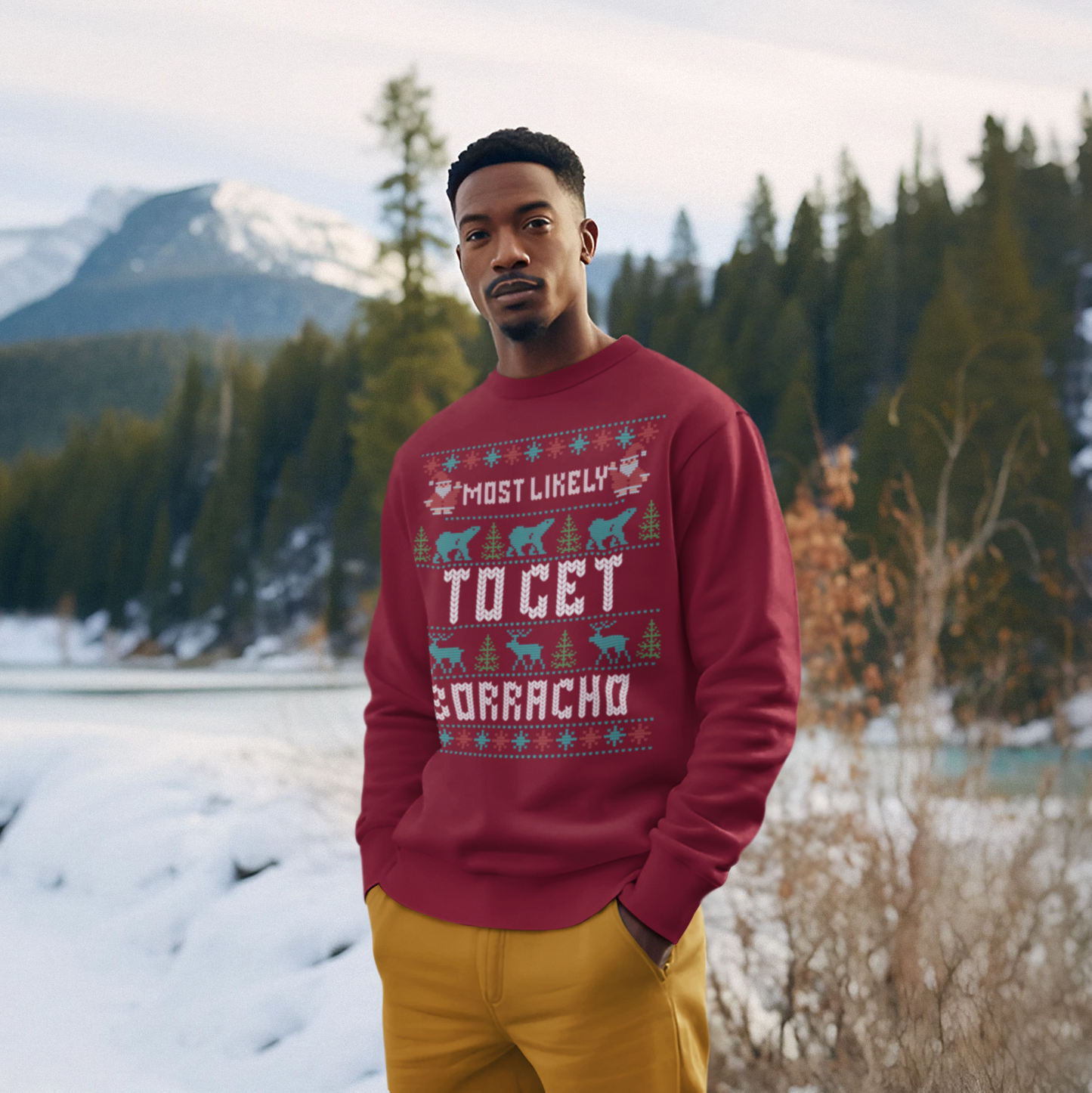 Most Likely To Get Borracho Ugly Christmas Crewneck Sweater | Latino | 3 Colors - Latinos 4 The World