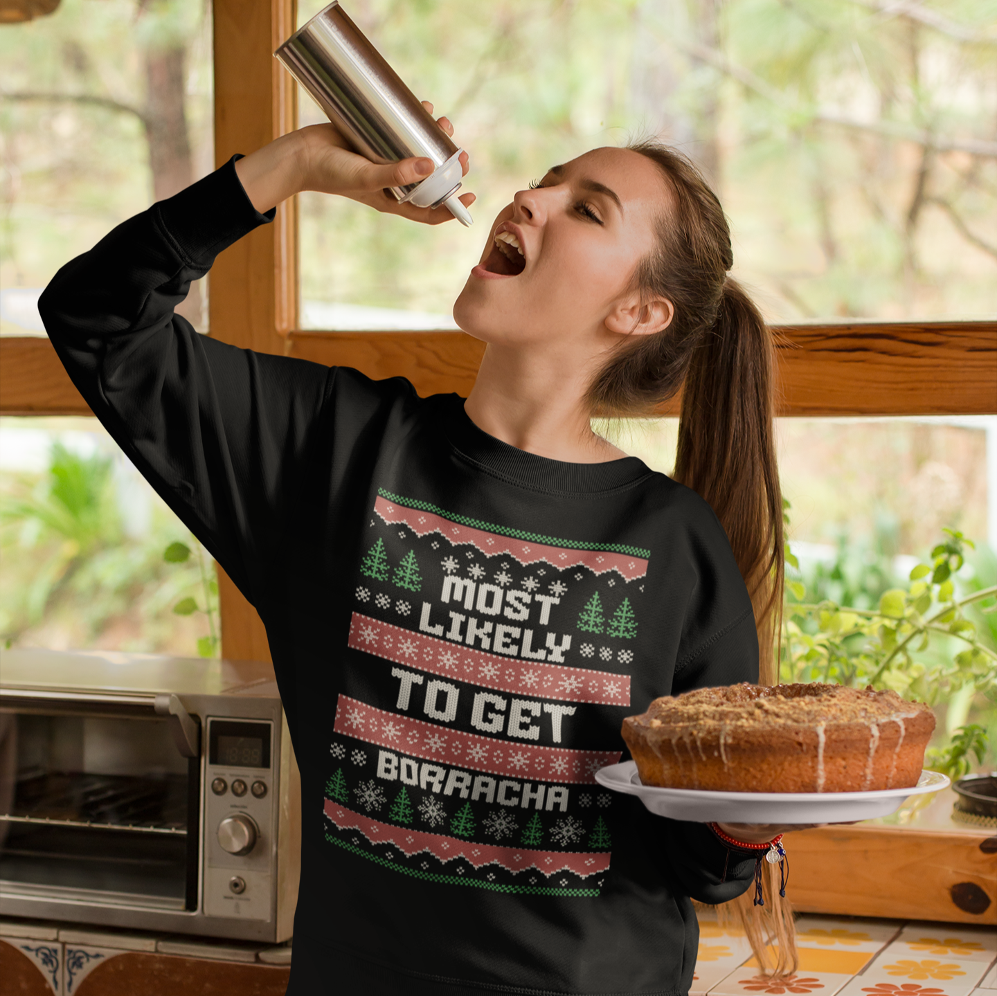 Most Likely To Get Borracha Ugly Christmas Crewneck Sweater | Latino | 3 Colors - Latinos 4 The World