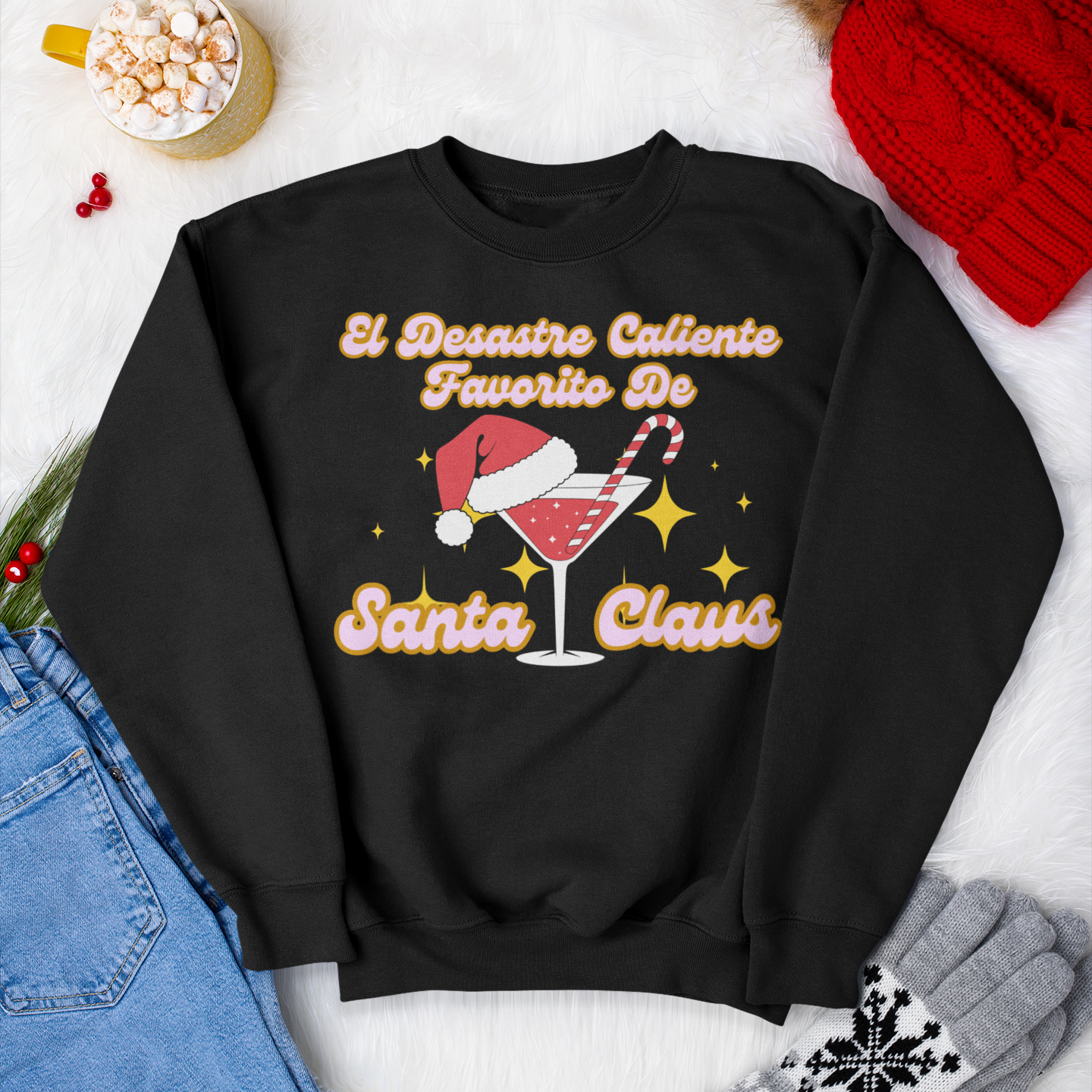 El Desastre Caliente Favorito De Santa Claus Ugly Christmas Sweater | Funny Latino | (3 COLORS) - Latinos 4 The World