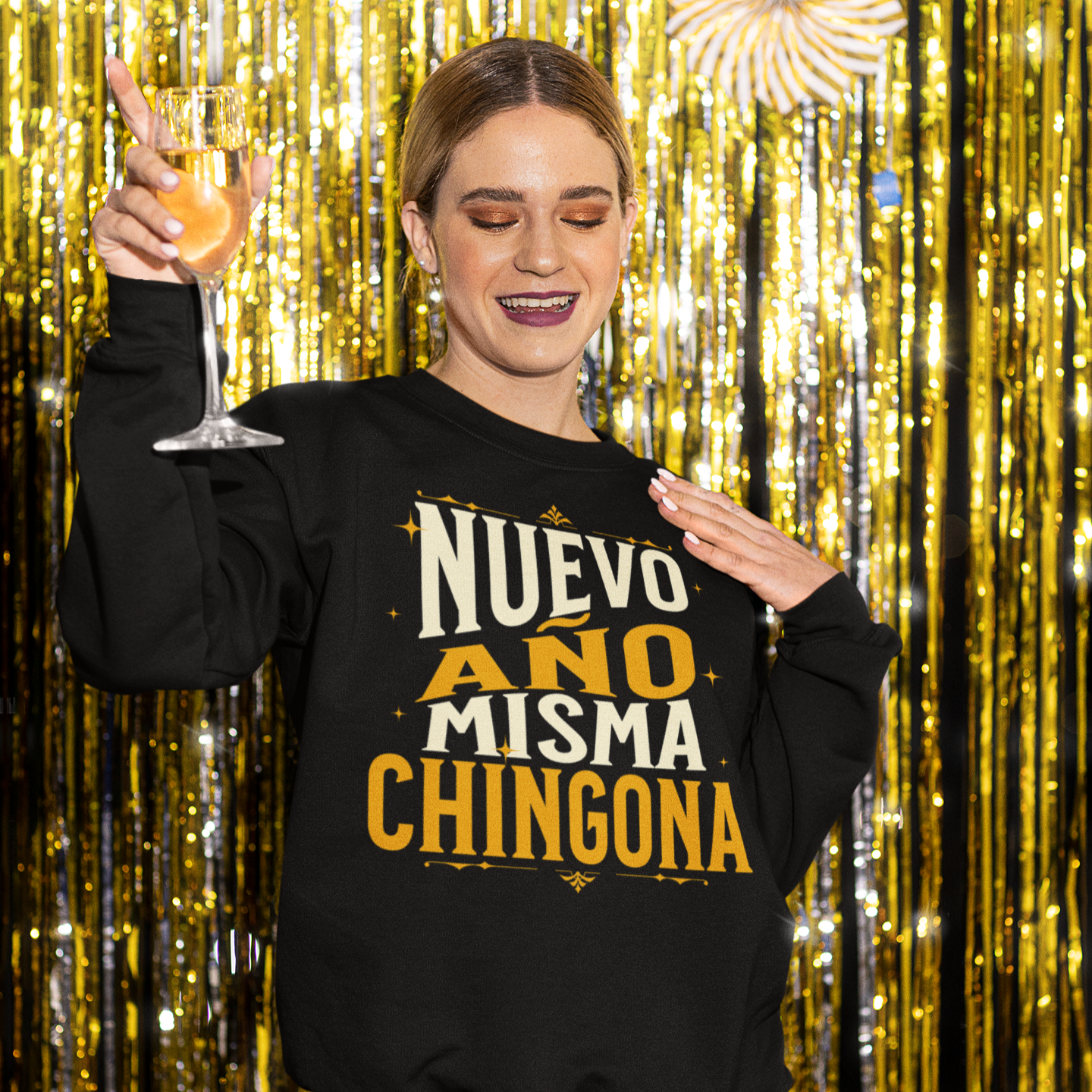 Nuevo Año Misma Chingona Latino Happy New Year 2025 Crewneck Sweater | Funny Nuevo Año | 3 Colors - Latinos 4 The World