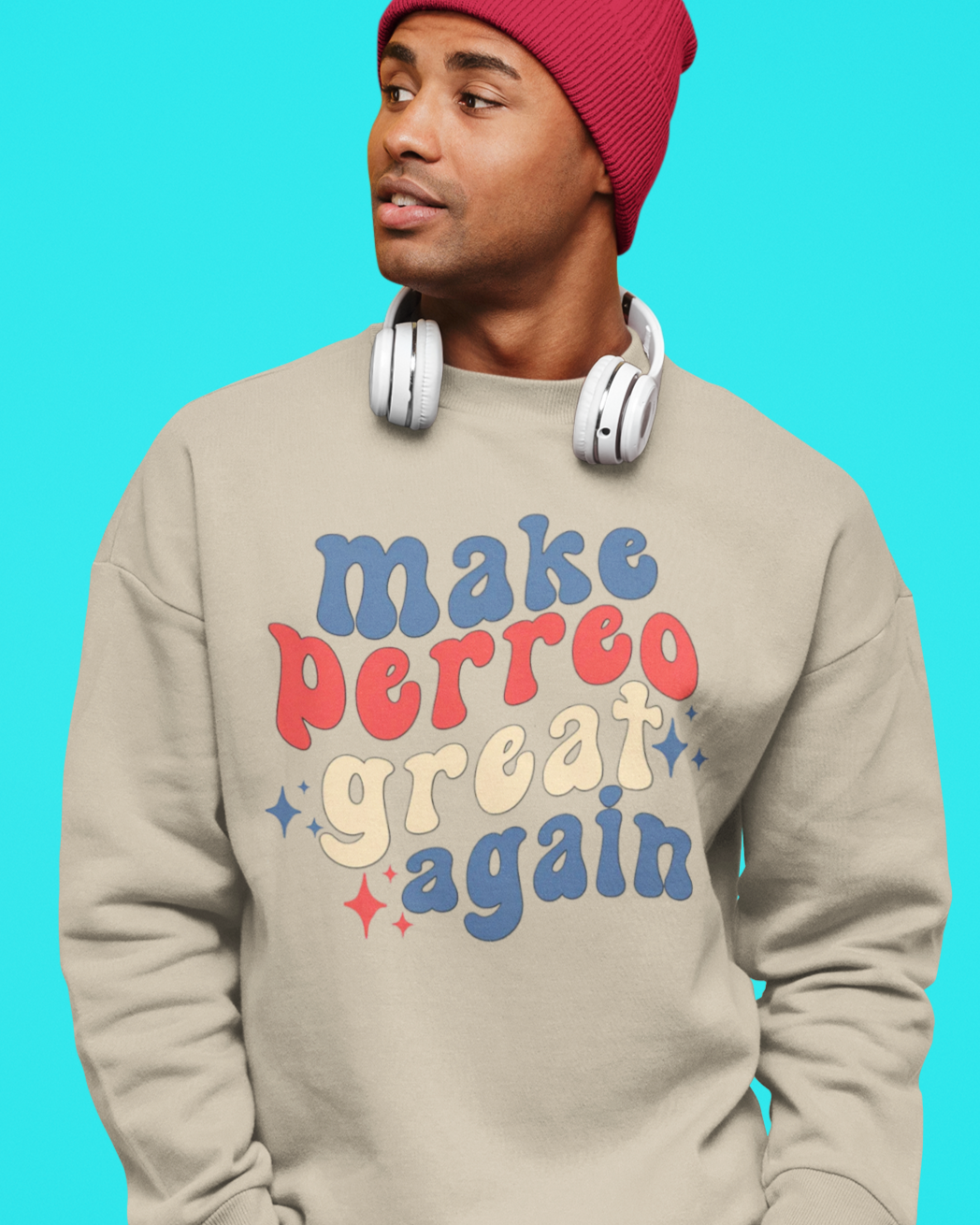 MPGA Make Perreo Great Again Fleece-Lined Crewneck Sweater | Reggaeton Latino Pride Funny Viral | 3 Colors - Latinos 4 The World