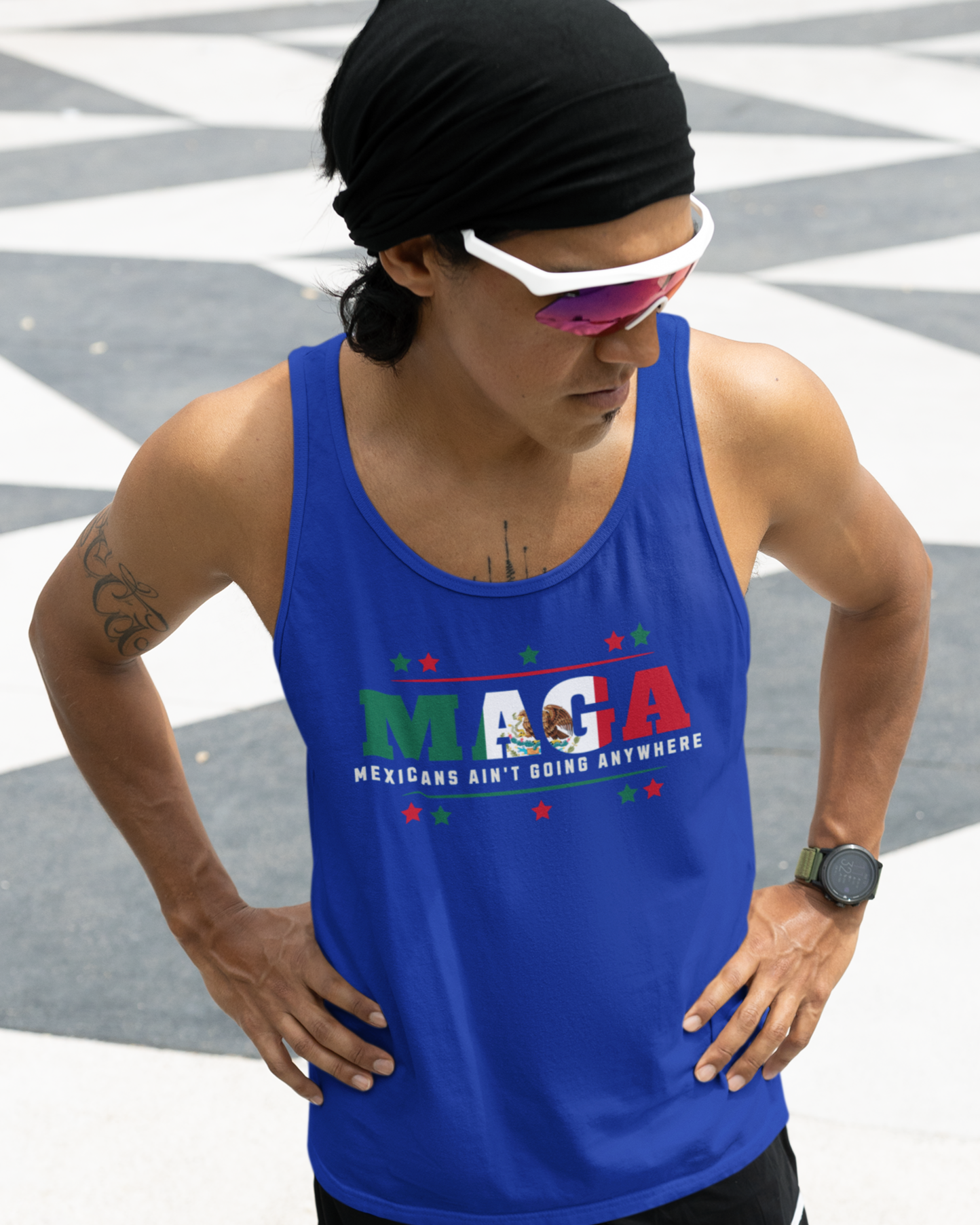 Mexicans Ain't Going Anywhere V1 Tanktop | Light Cotton | 4th Of July USA Funny Latino Tees | 4 COLORS