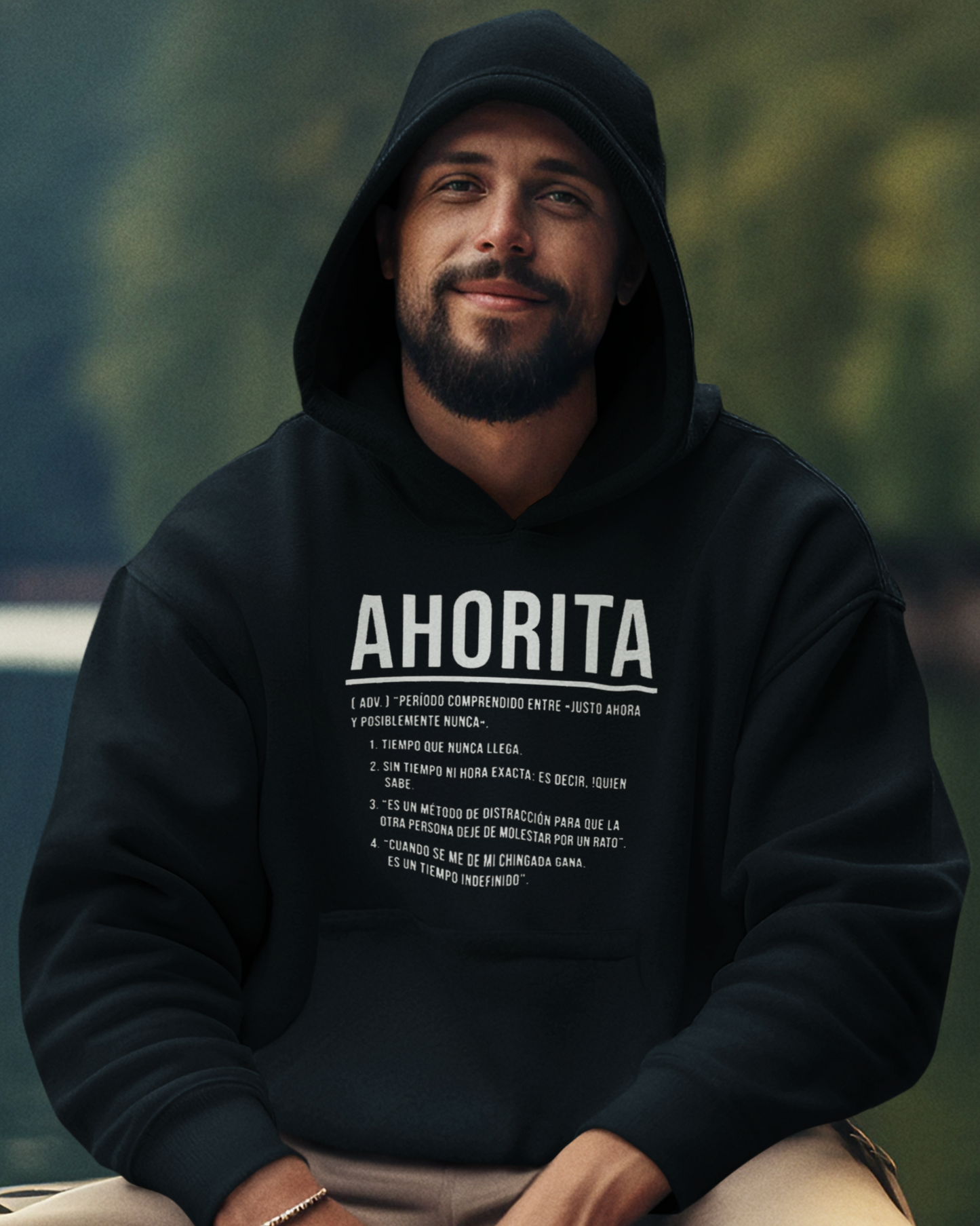 AHORITA Definition, Tiempo Que Nunca Llega Comfy Warm Hoodie | Funny Latino Pride | LATINOS 4 THE WORLD