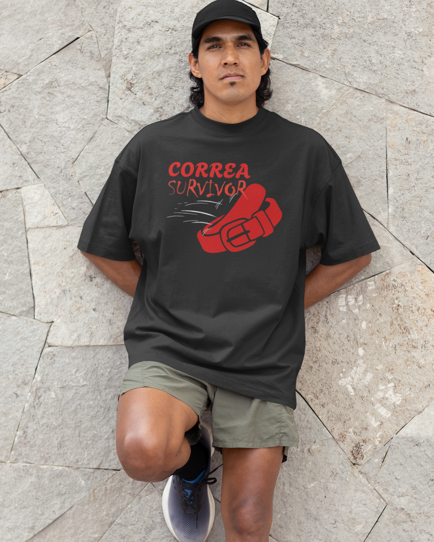 Correa Belt Survivor T-shirt | Chancleta Cinturon Joke Design Latino Pride Funny Viral Tees