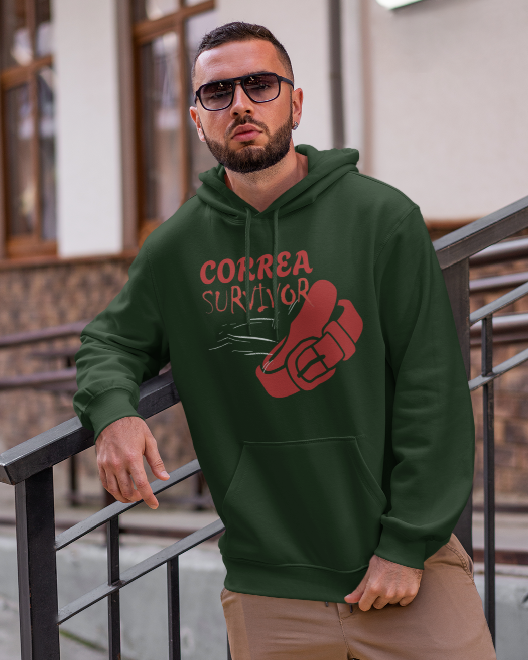 Correa Belt Survivor Comfy Warm Hoodie | Chancleta Cinturon Joke Latino Pride Funny Fleece-Lined | Latinos 4 The World