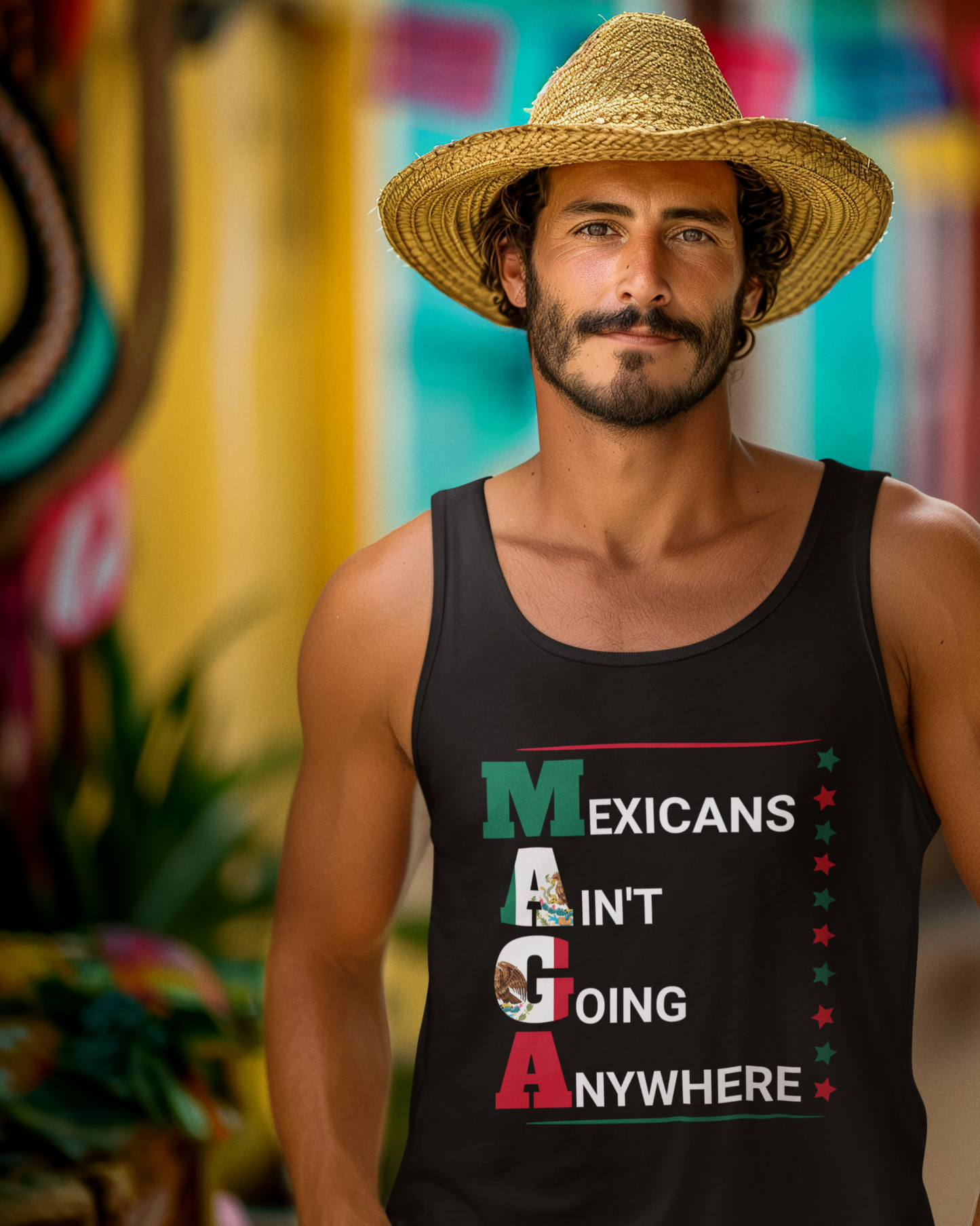 Mexicans Ain't Going Anywhere V2 Tanktop | Light Cotton | 4th Of July USA Funny Latino Tees