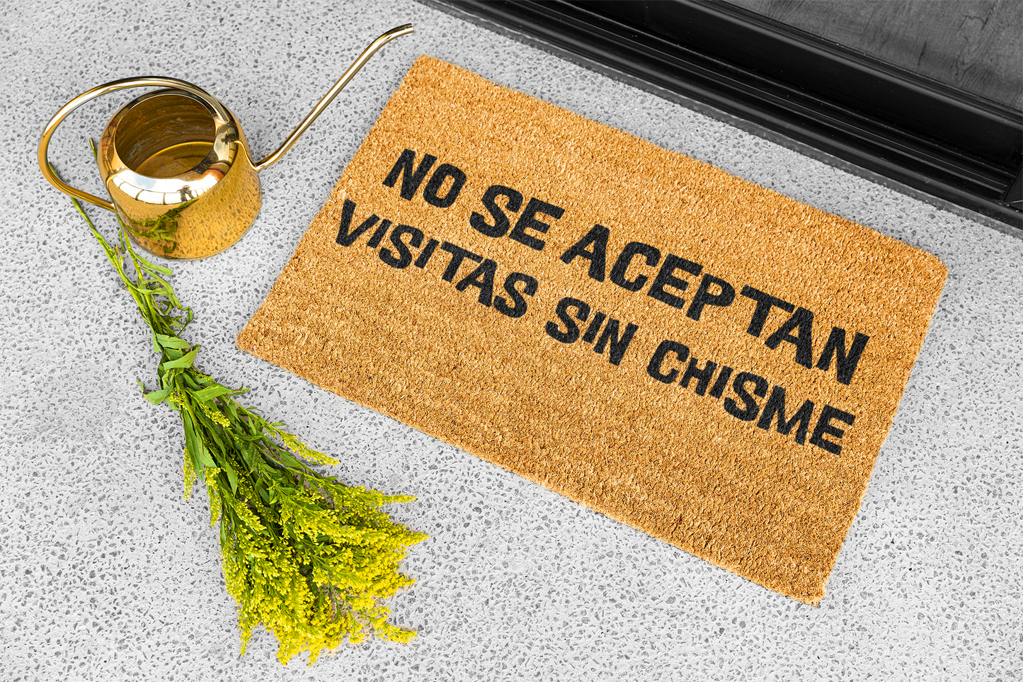 No Se Aceptan Visitas Sin Chisme Funny Non-Slip Doormat | Home Decor For Latinos | 18" x 30"