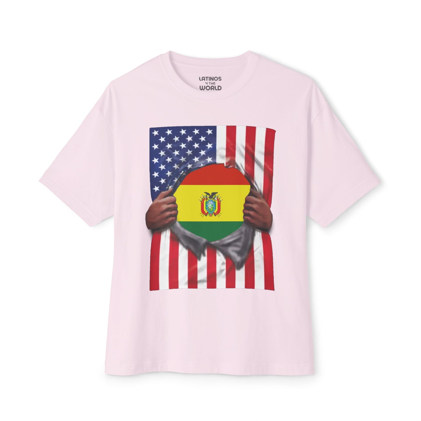 Bolivia Flag + USA Flag Pride T-shirt | Bolivian + American Flag Rip 4th Of July | Funny Viral Latino Tees | Unisex - 4 Colors - Latinos 4 The World