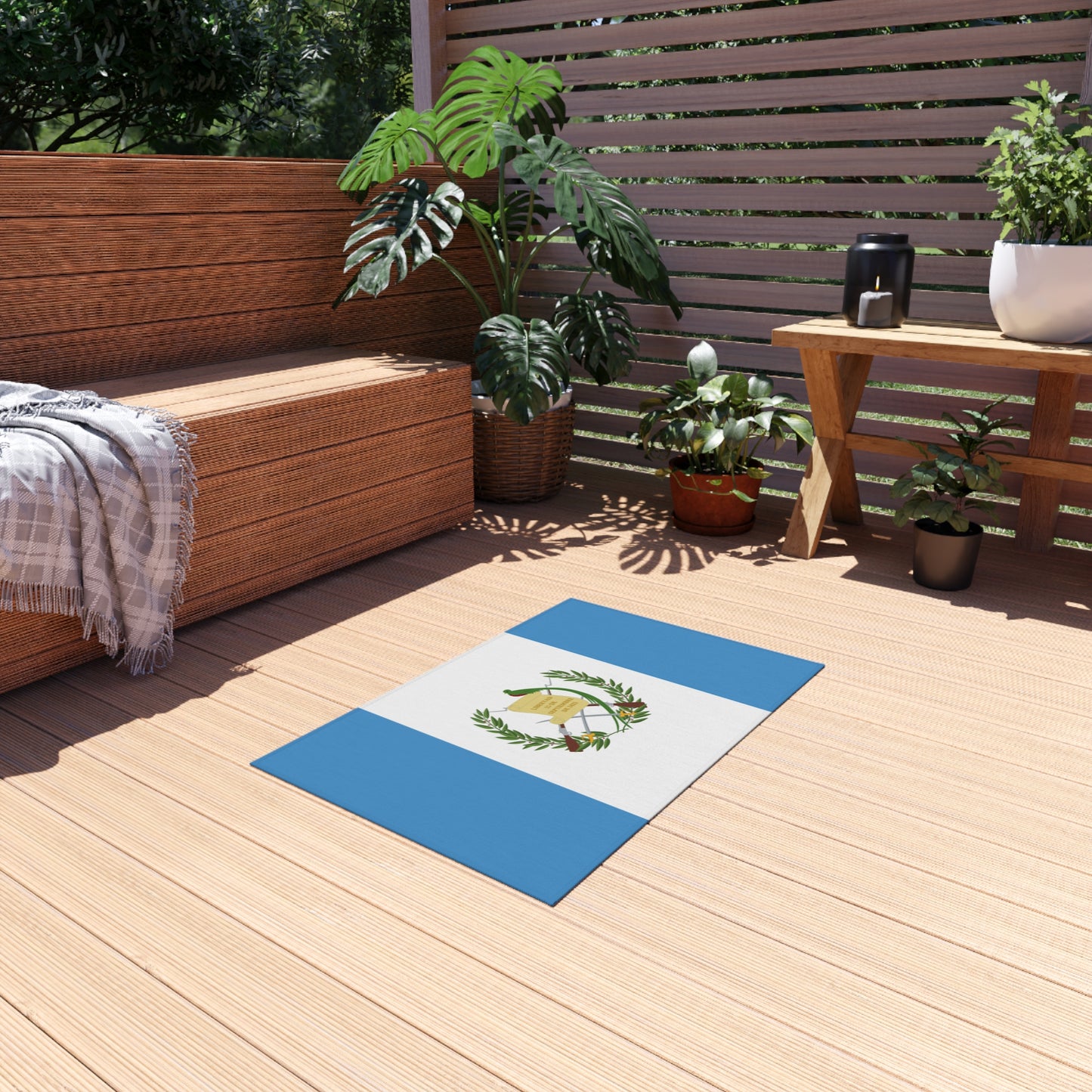 Flag Of Guatemala Outdoor Non-Slip Door Mat | Villa Nueva | Mixco | Coban | Chapin | 24"x36" - Latinos 4 The World
