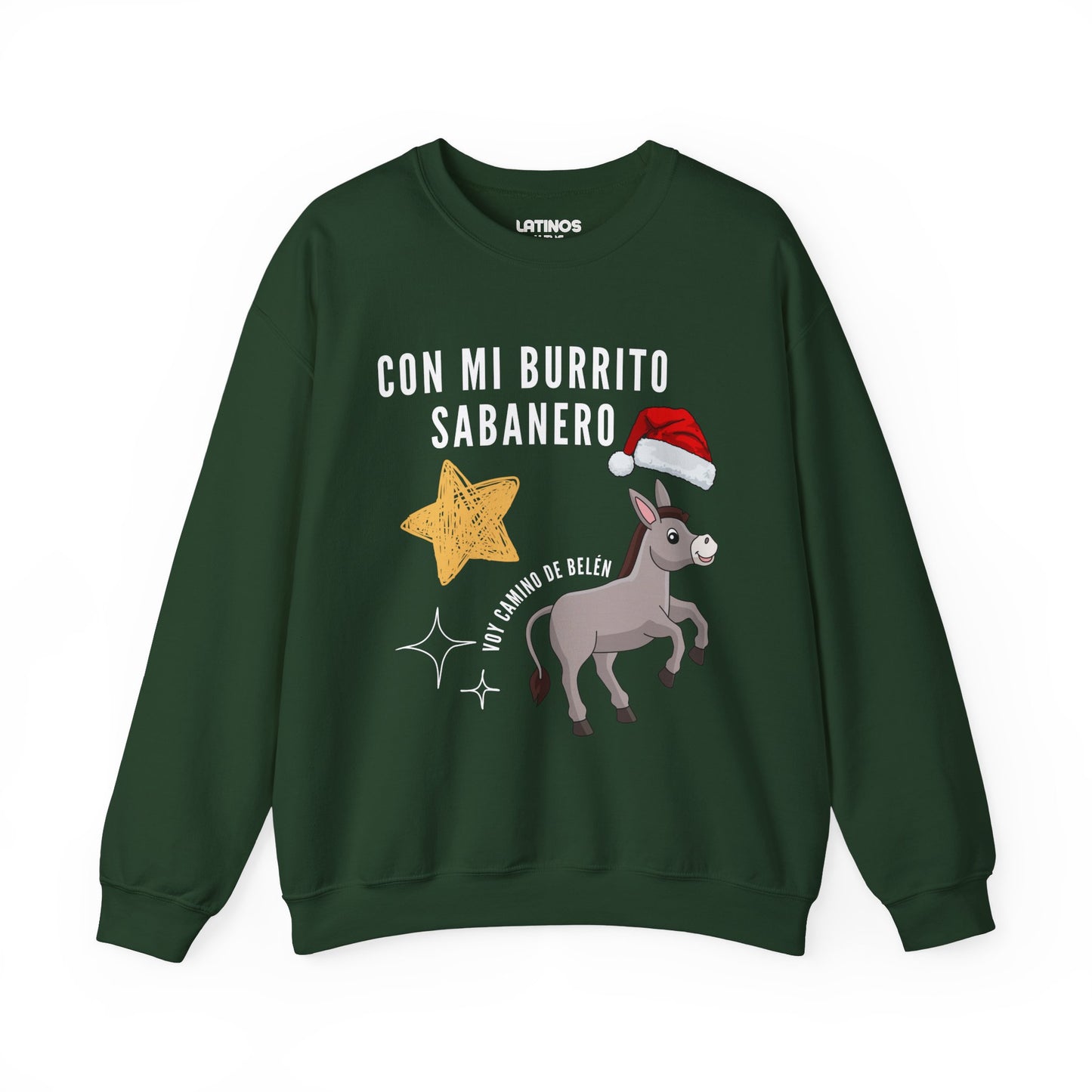 Con Mi Burrito Sabanero Voy Camino De Belen Navidad Christmas Sweater | 3 Colors - Latinos 4 The World