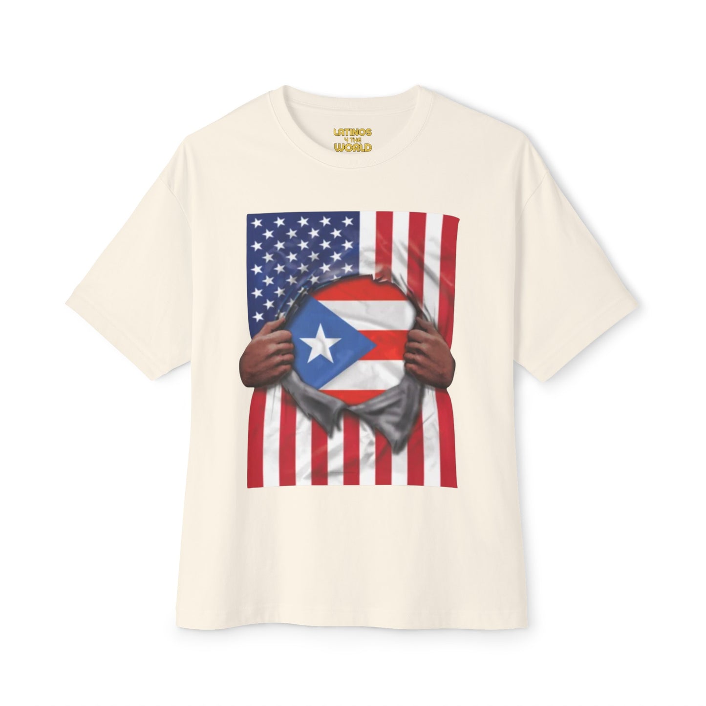 Puerto Rico Flag + USA Flag Pride T-shirt | Boricua Puerto Rican + American Pride 4th Of July | Funny Viral Latino Tees | Unisex - 4 Colors - Latinos 4 The World