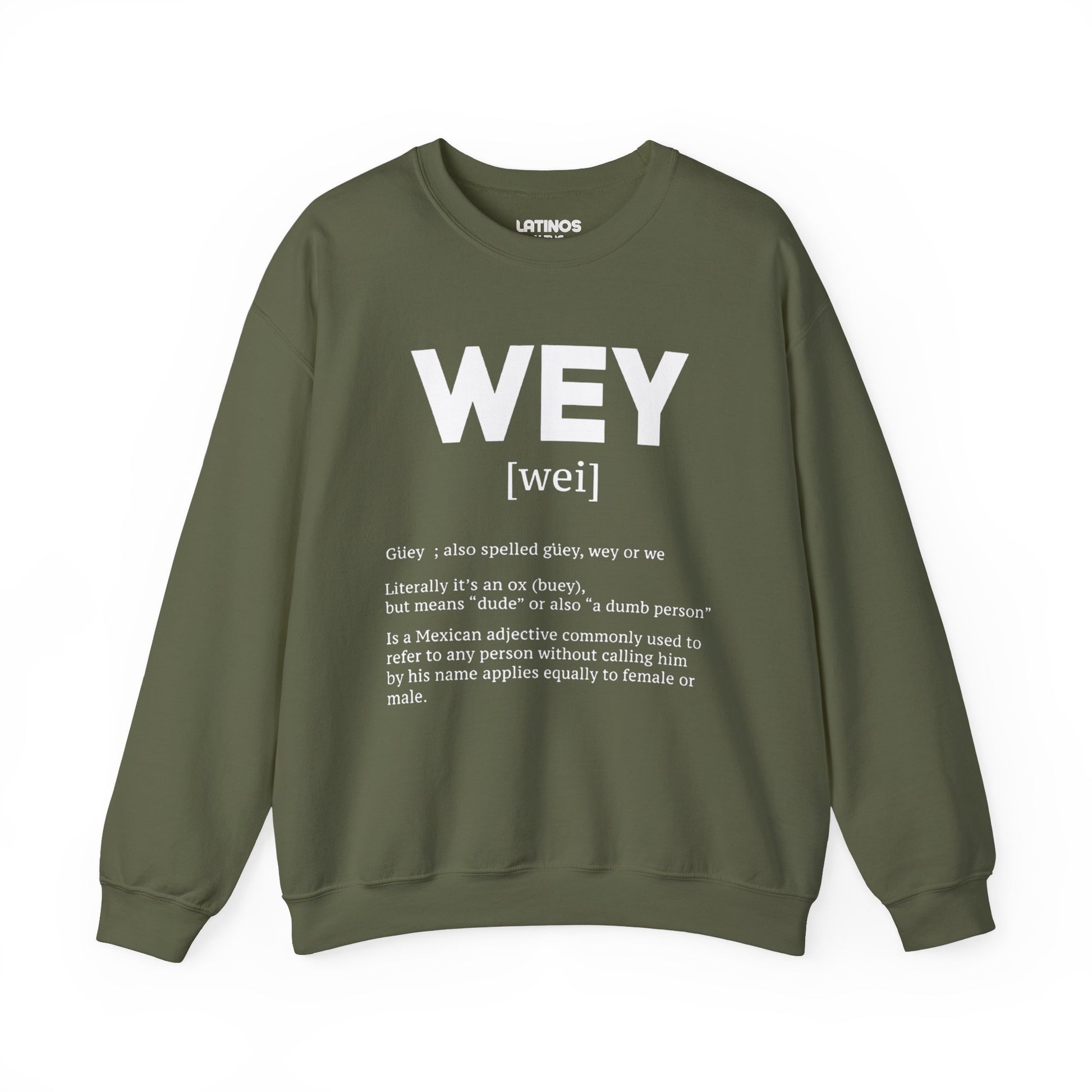 Wey Guey Definition Crewneck Sweatshirt | Funny Latino Fleece-Lined Crewneck | 3 Colors Available - Latinos 4 The World